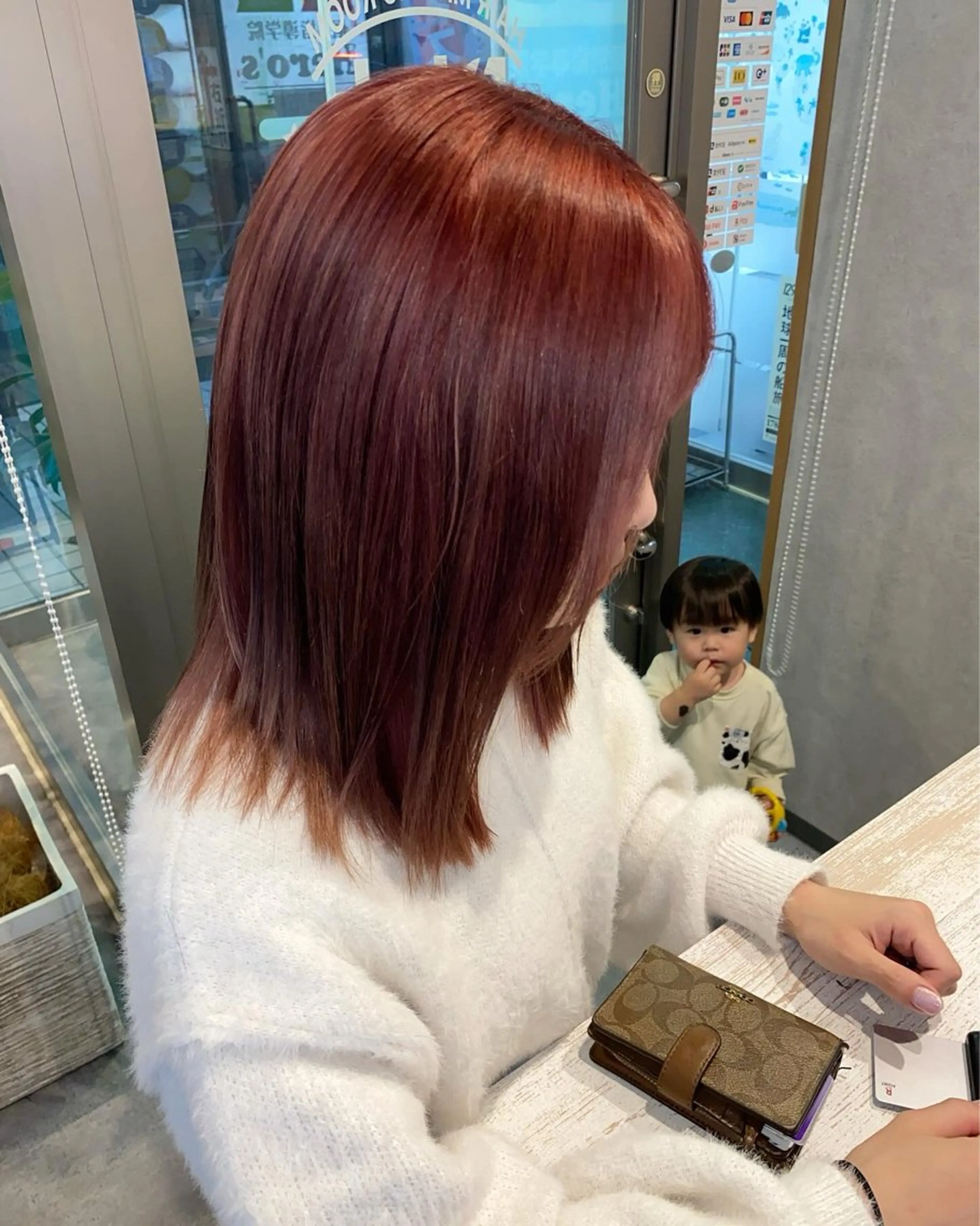 カラー レッドカラー ヘアカラー Bish Yanaのヘアスタイル