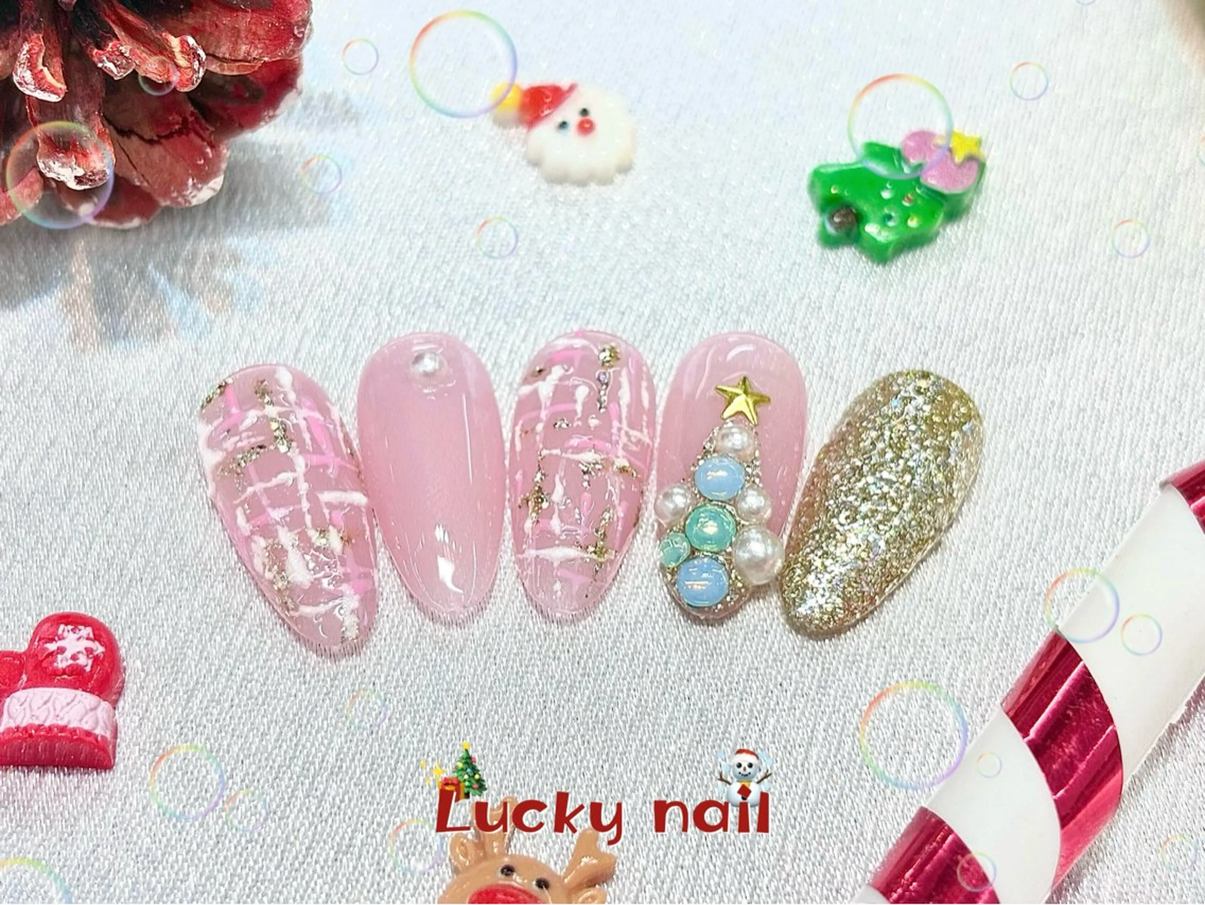 ネイル アートネイル チークネイル 長さ出し ジェルネイル マグネットネイル Lucky nail 小林和希のネイルデザイン