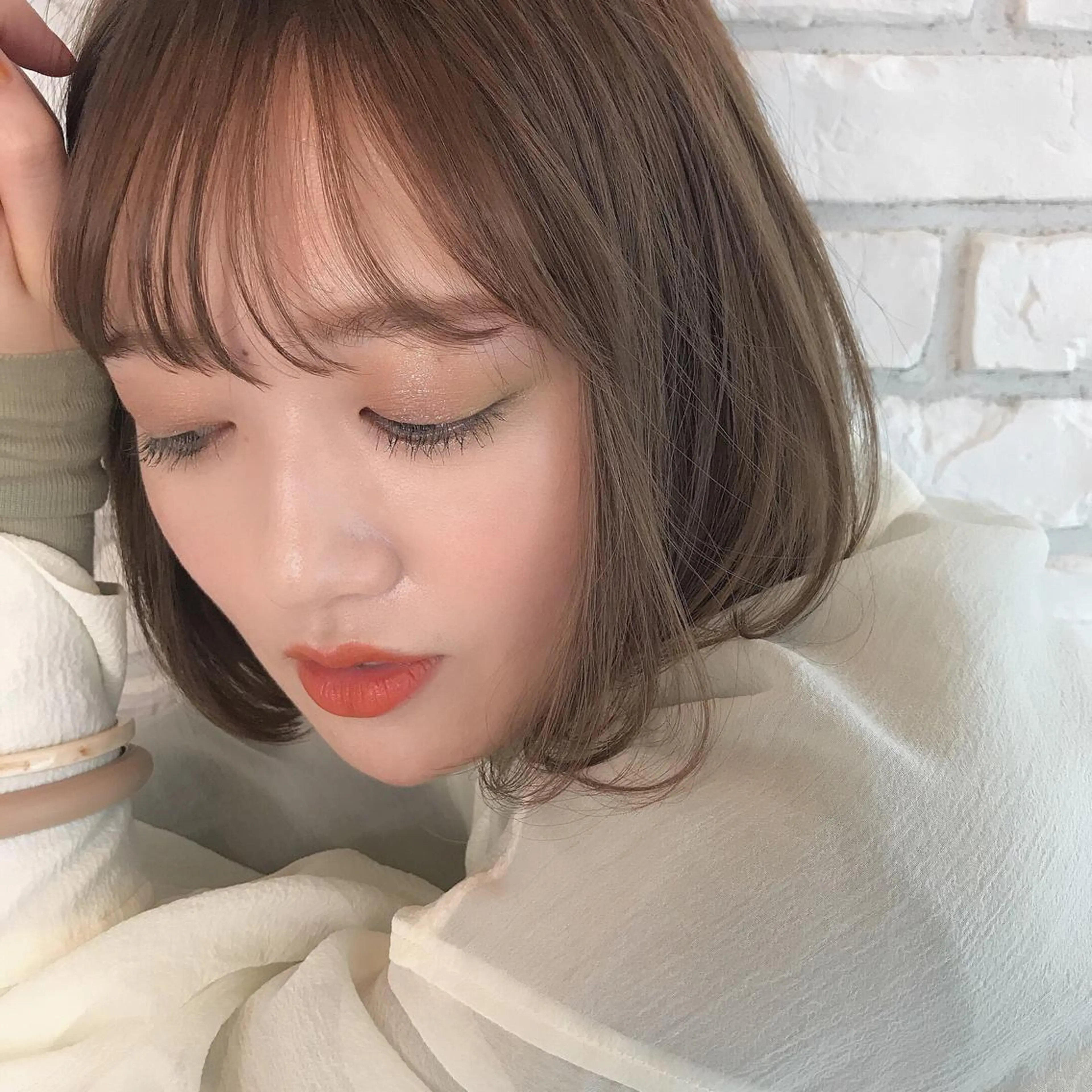 ショート カラー ヘアアレンジ 対馬 粘音のヘアスタイル