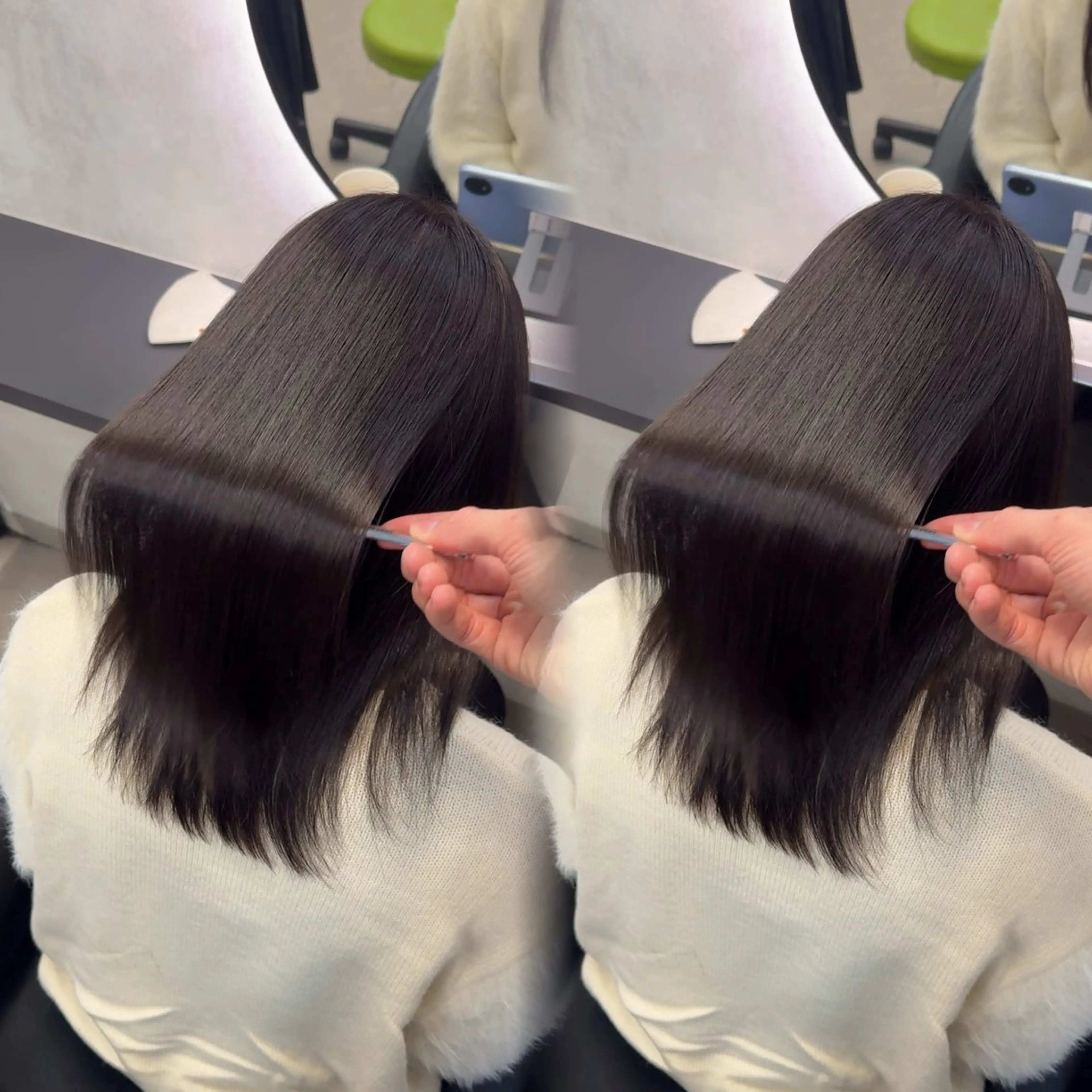 セミロング カラー ヘアアレンジ カット ヘアカラー 縮毛矯正 トリートメント 新宿 /髪質改善/ 縮毛矯正/ヒュウガのヘアスタイル