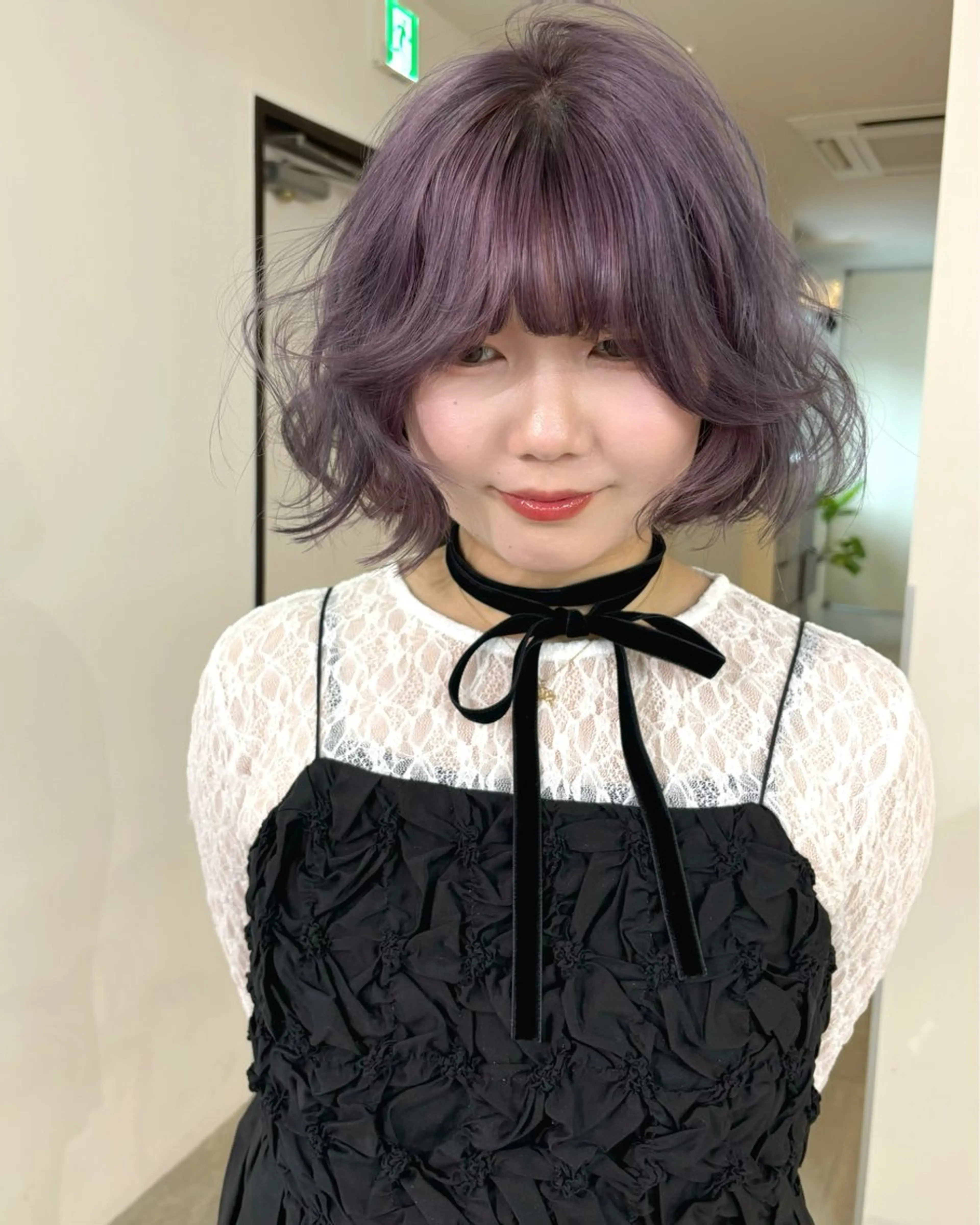 ミディアム カラー ラベンダーカラー 似合わせカット カット ヘアカラー mizuki/ピンク ベージュ.レイヤーのヘアスタイル