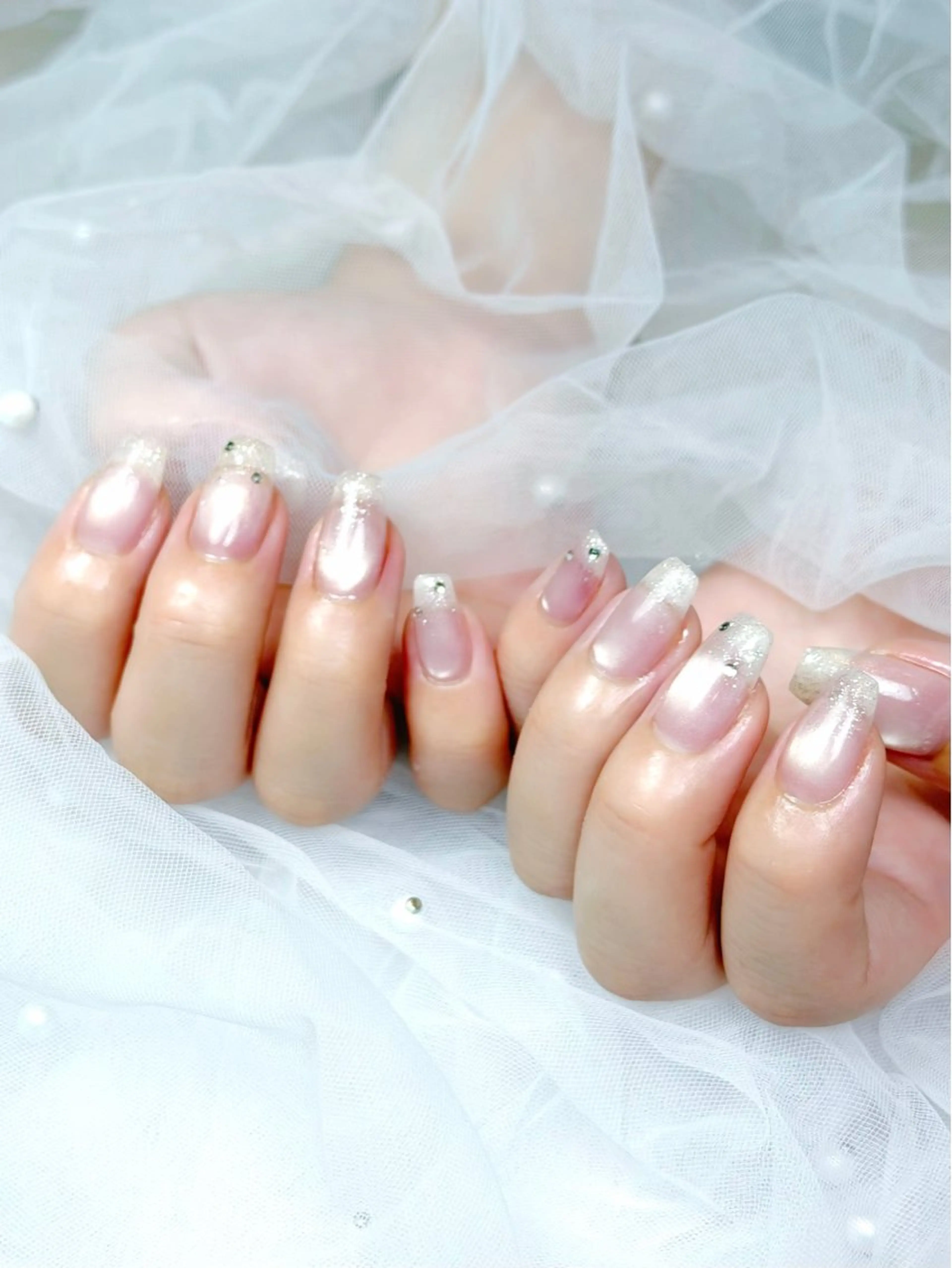 ネイル グラデーション ラメ(グリッター) ラメグラデーション マグネットネイル シンプルネイル S. Hanaのネイルデザイン