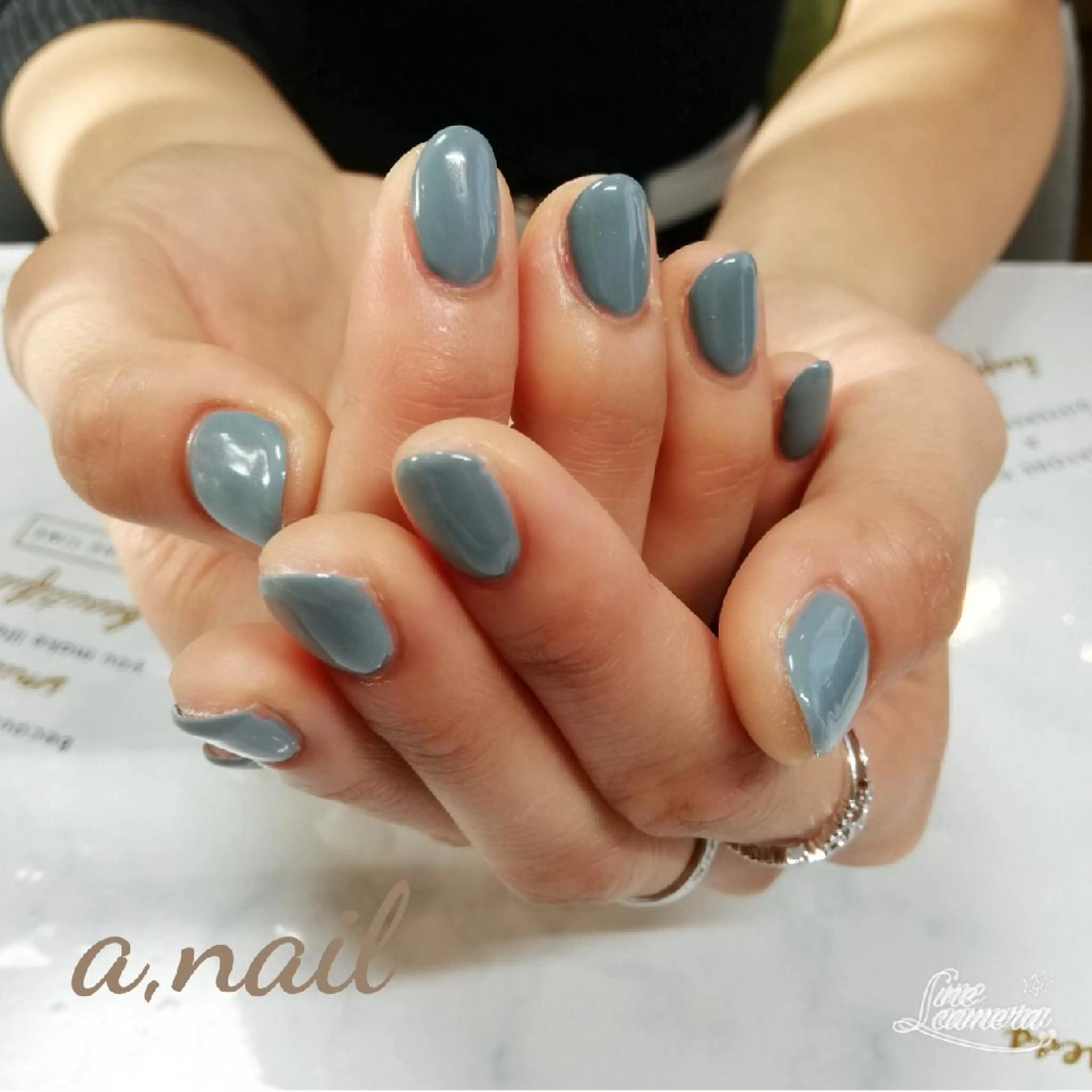 ネイル ブルー ワンカラーネイル ハンドネイル ネイルサロン エーネイルのネイルデザイン