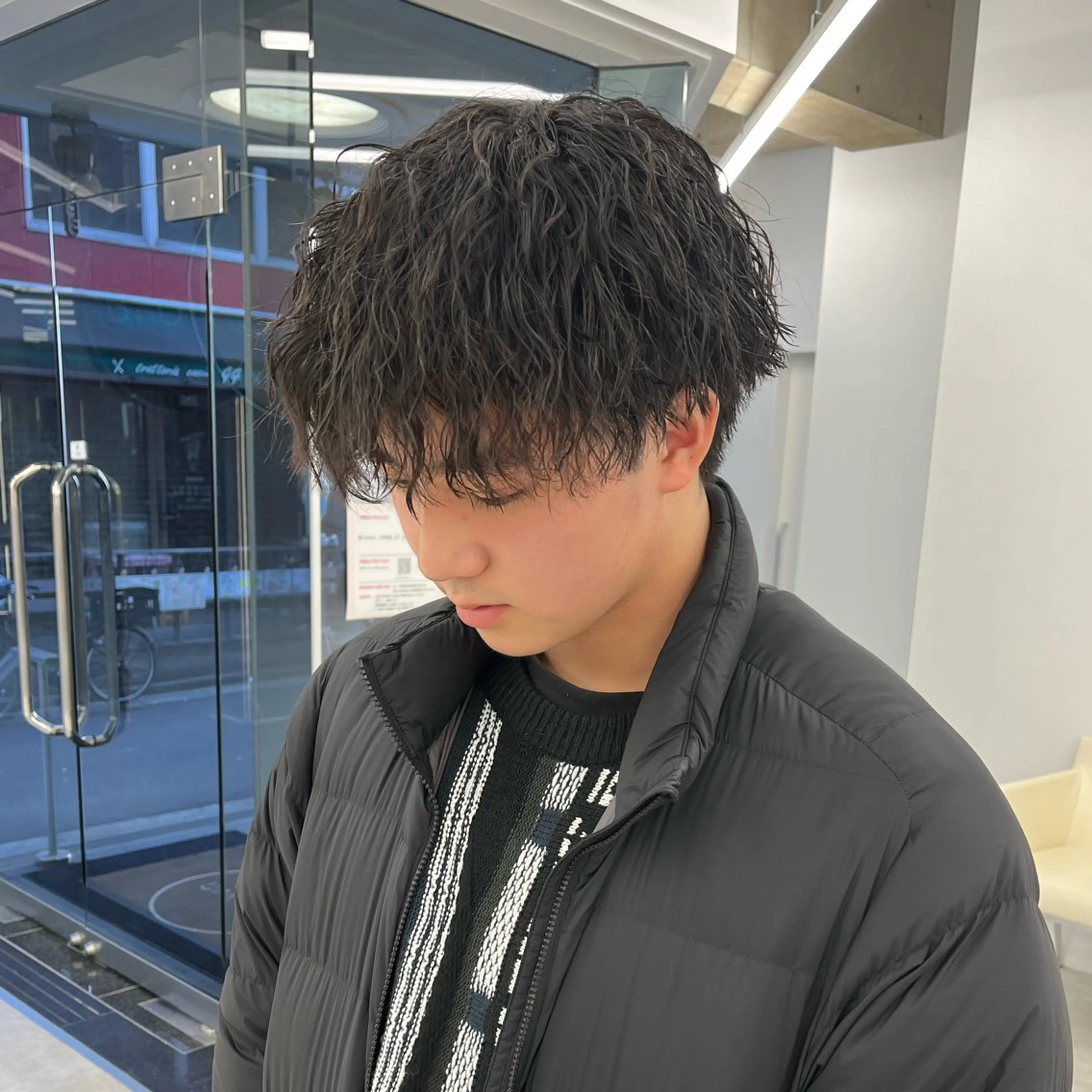 ミディアム カラー パーマ メンズ 森龍馬 メンズ専門美容師のヘアスタイル