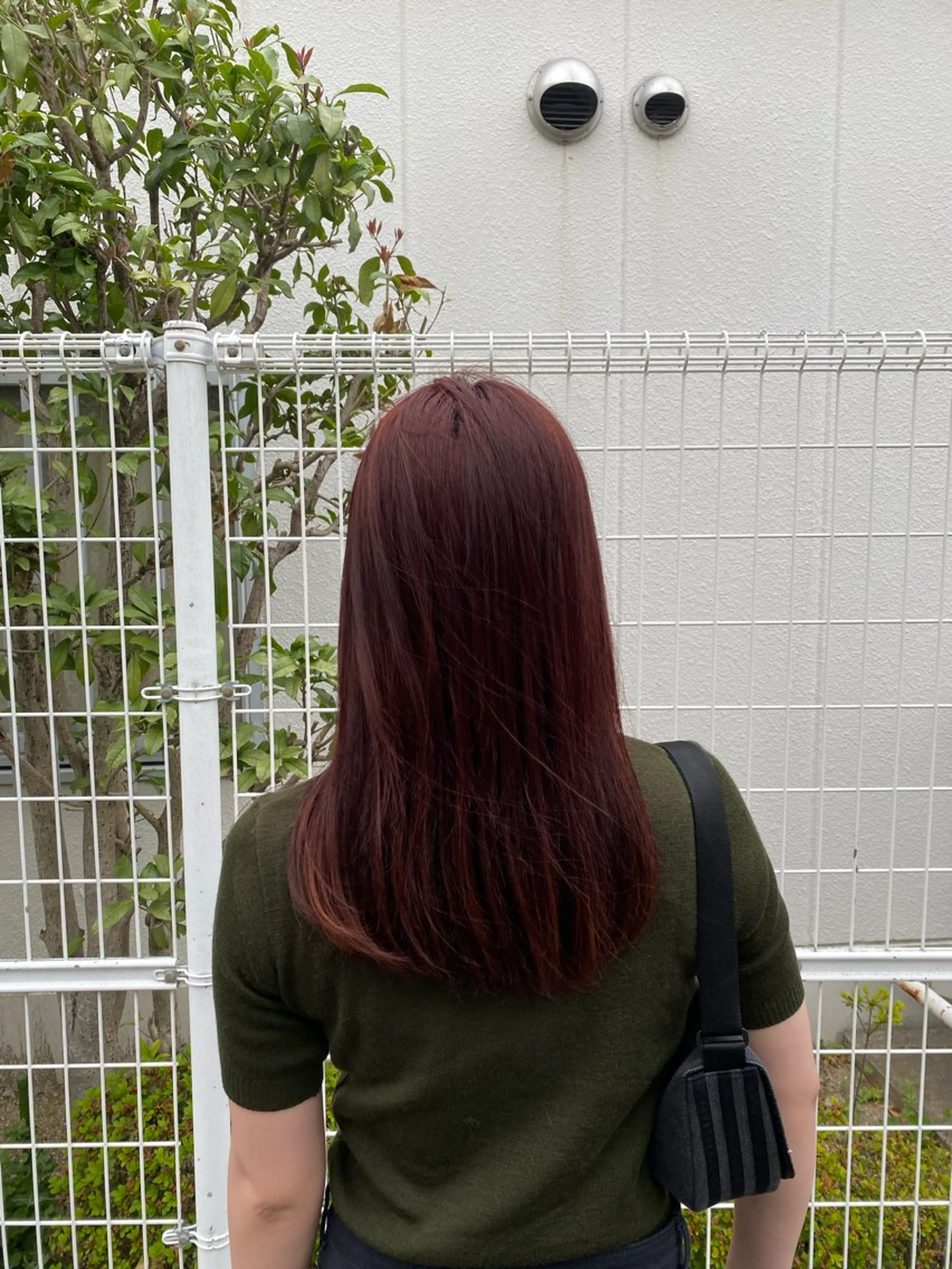 カラー ボルドーカラー レッドカラー 阿川香穂 /京都のヘアスタイル