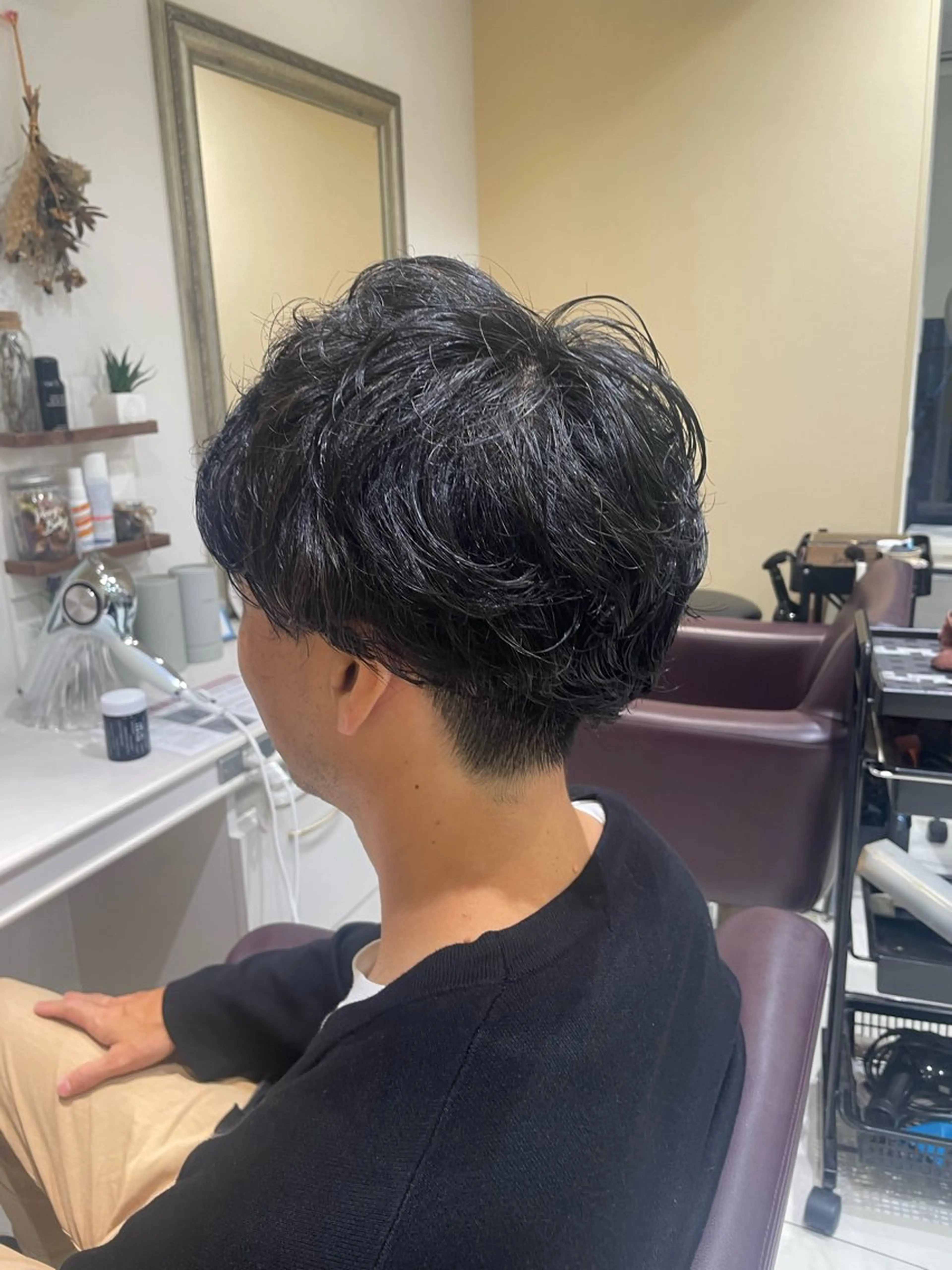 ミディアム パーマ メンズ 前田 夏実/メンズカットのヘアスタイル