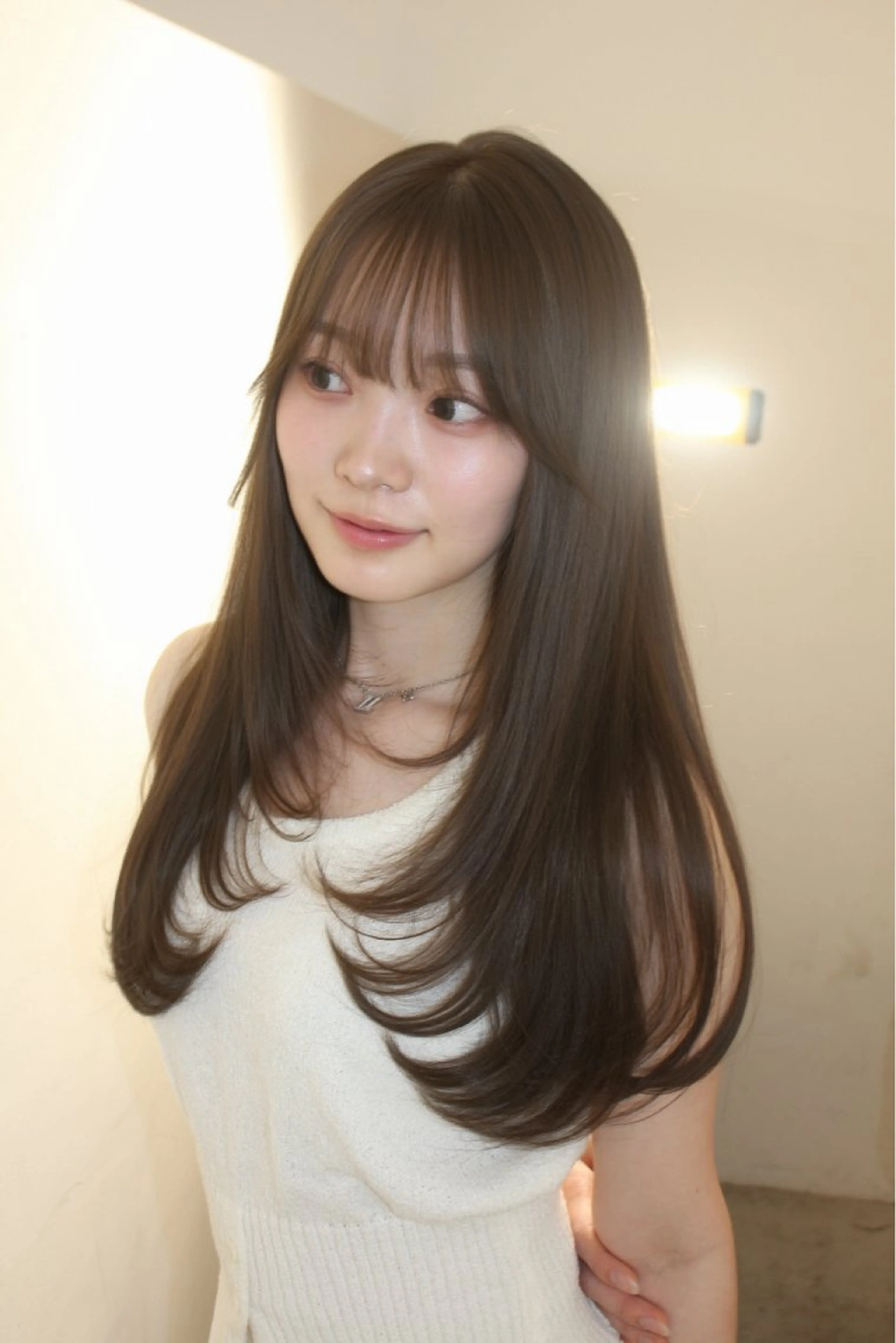 ロング カラー ヘアアレンジ ヘアカラー トリートメント ヘアセット 透け感ベージュ🤎 韓国ヘアtakutoのヘアスタイル