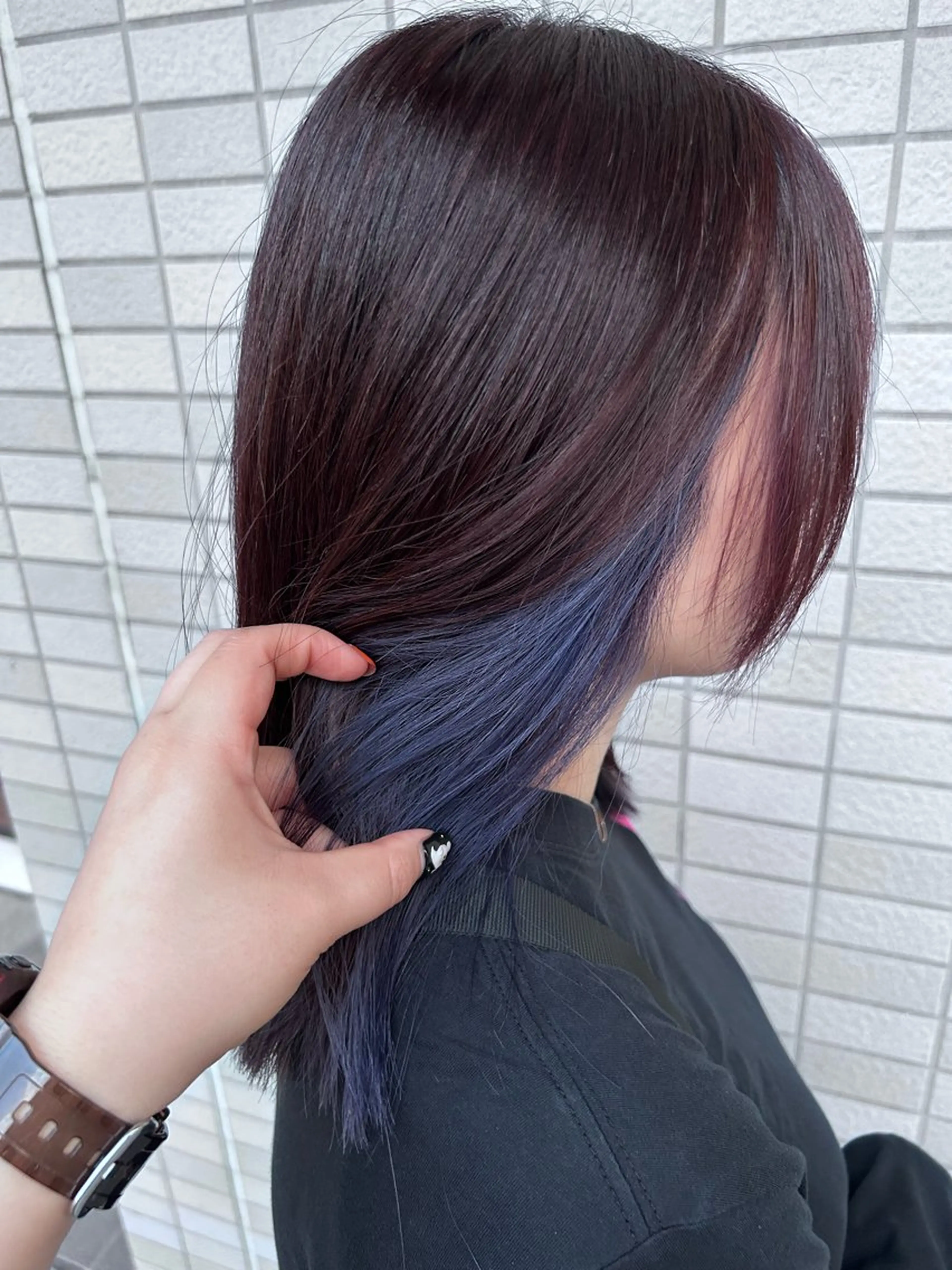 セミロング カラー ブルーカラー インナーカラー つや髪メニュー💎 ✧亜美︎✧我孫子駅のヘアスタイル