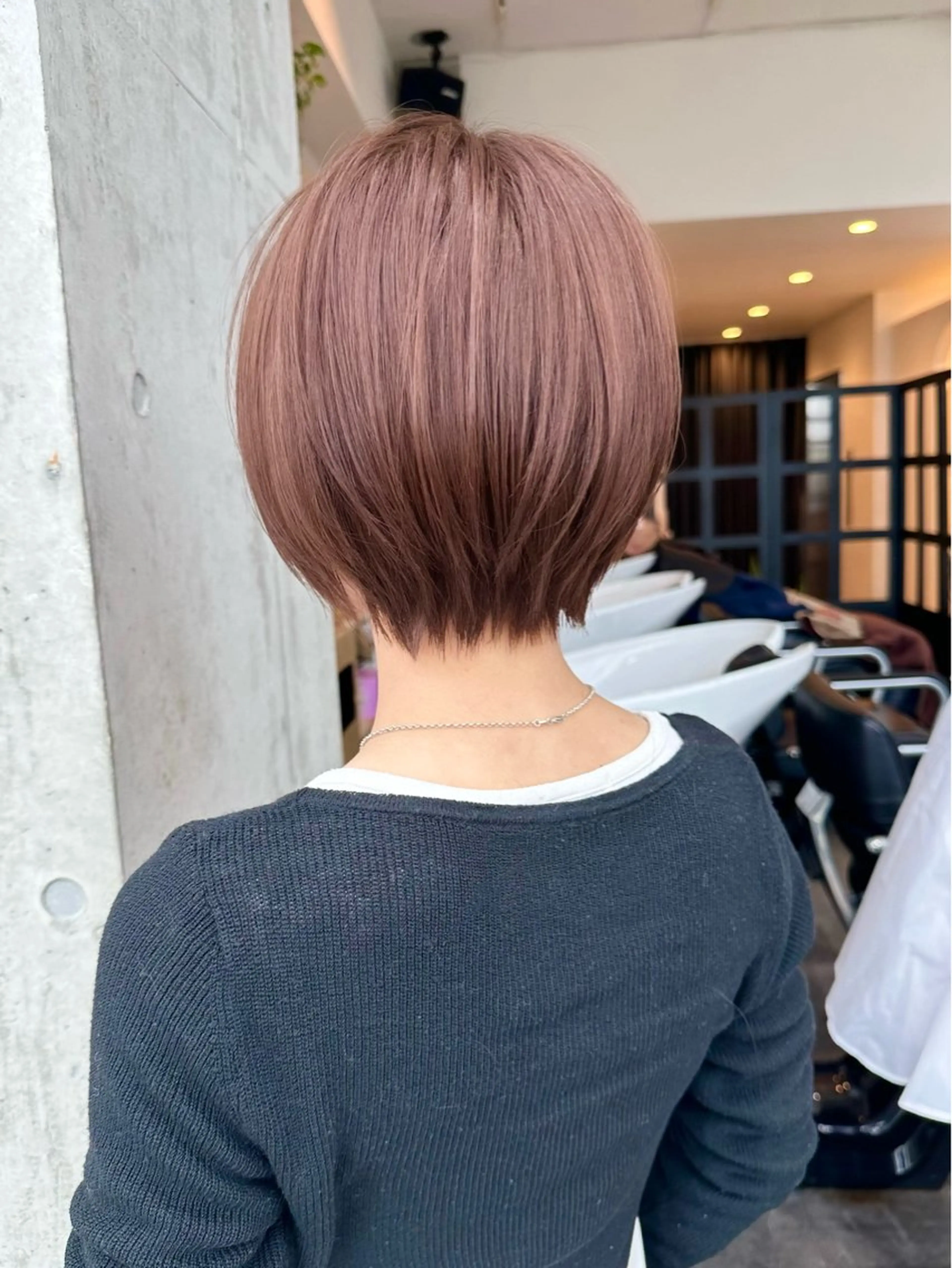 ショート くびれヘア ショートヘア カット ヘアカラー トリートメント ✨透明感カラー/縮毛 恵比寿HAYATO✨のヘアスタイル