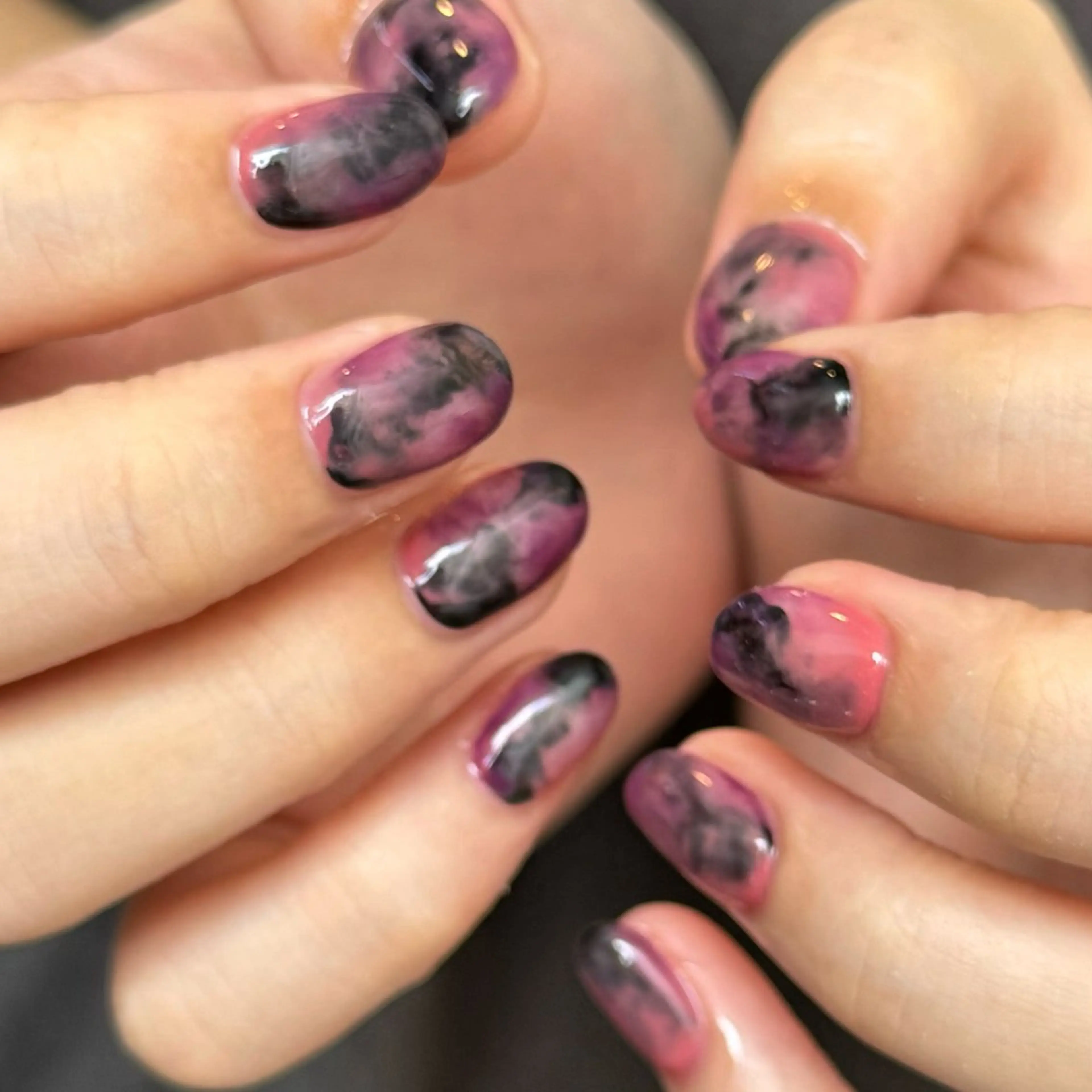 ネイル フレンチネイル 韓国ネイル マグネットネイル メンズネイル ニュアンスネイル ハンドネイル GRANDE大須 Cecil💜のネイルデザイン