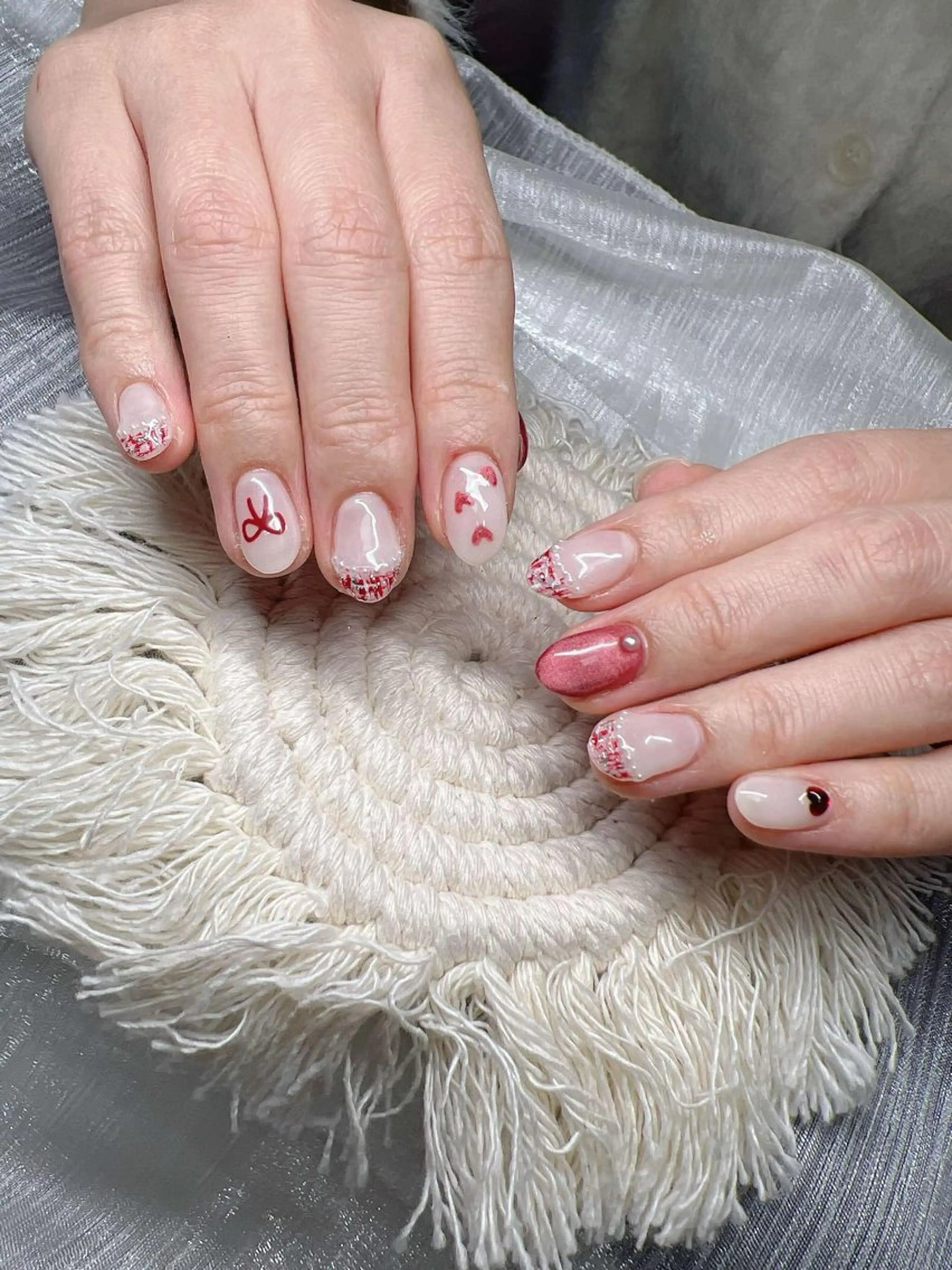 ネイル 長さ出し グラデーション キラキラネイル マグネットネイル ミラーネイル Lee Nails チップ長さだし専門店のネイルデザイン