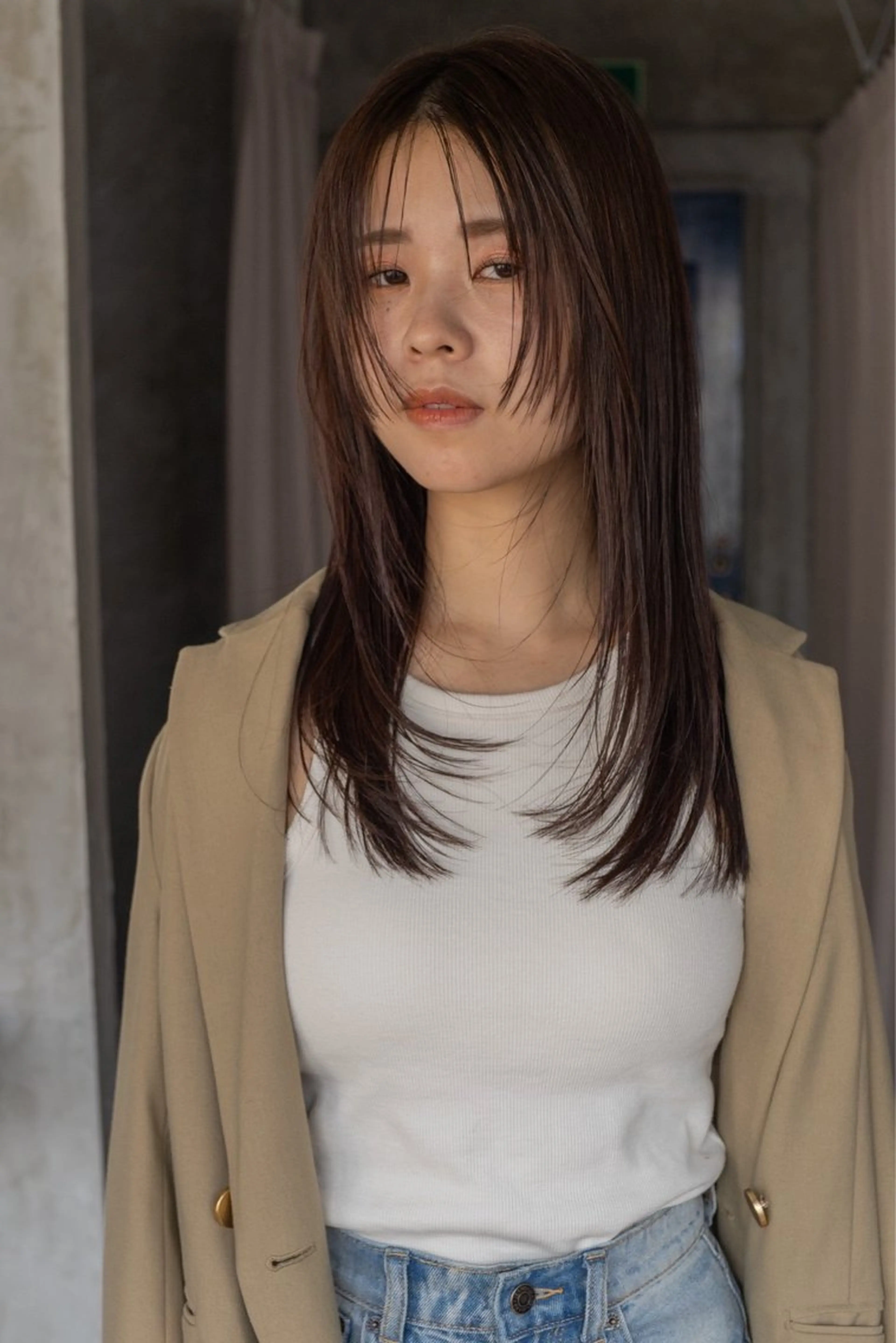 ロング レイヤーカット カット ヘアカラー トリートメント さの あやねのヘアスタイル