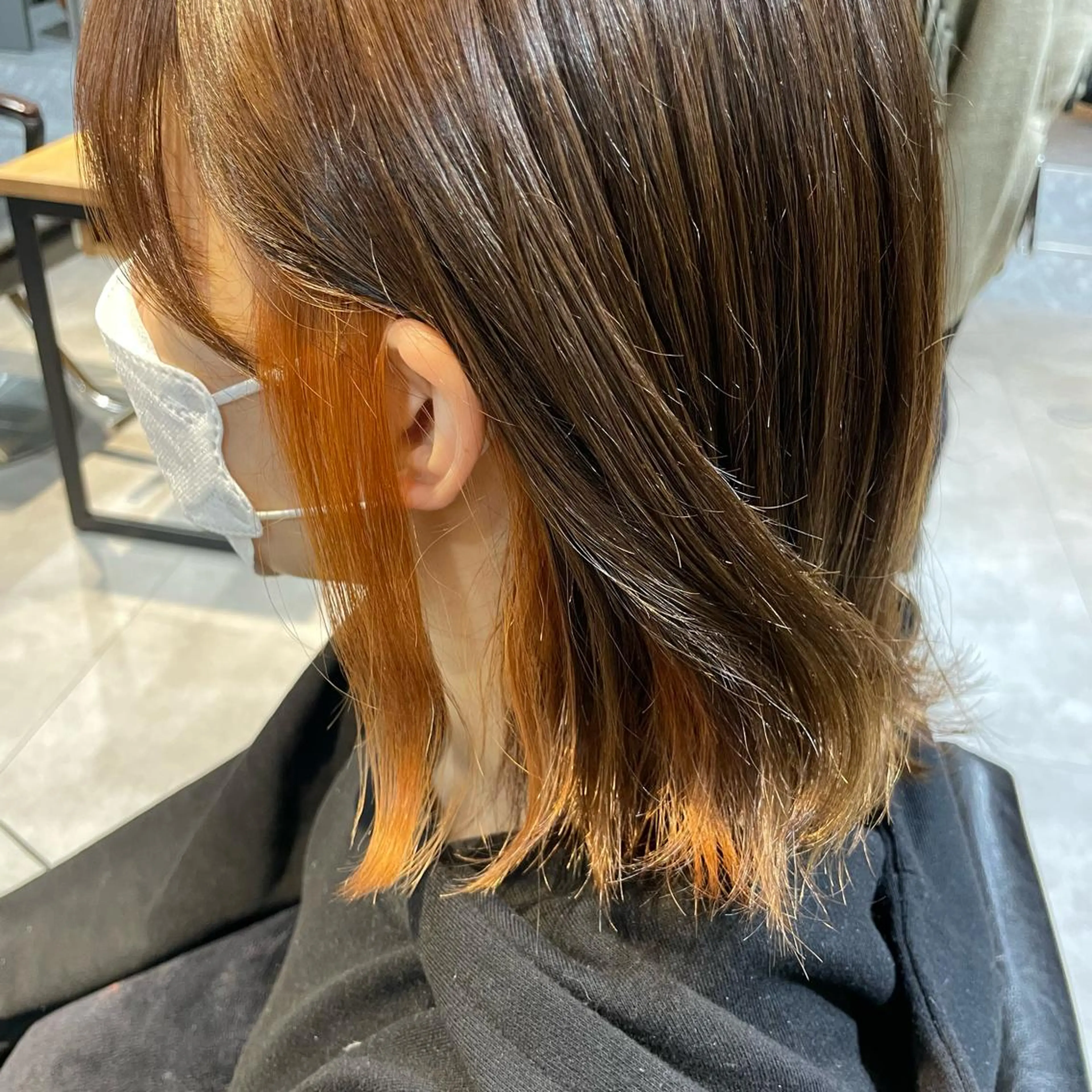 ミディアム カラー オレンジ ボブ 😎newi池袋😎 ミタショウタのヘアスタイル