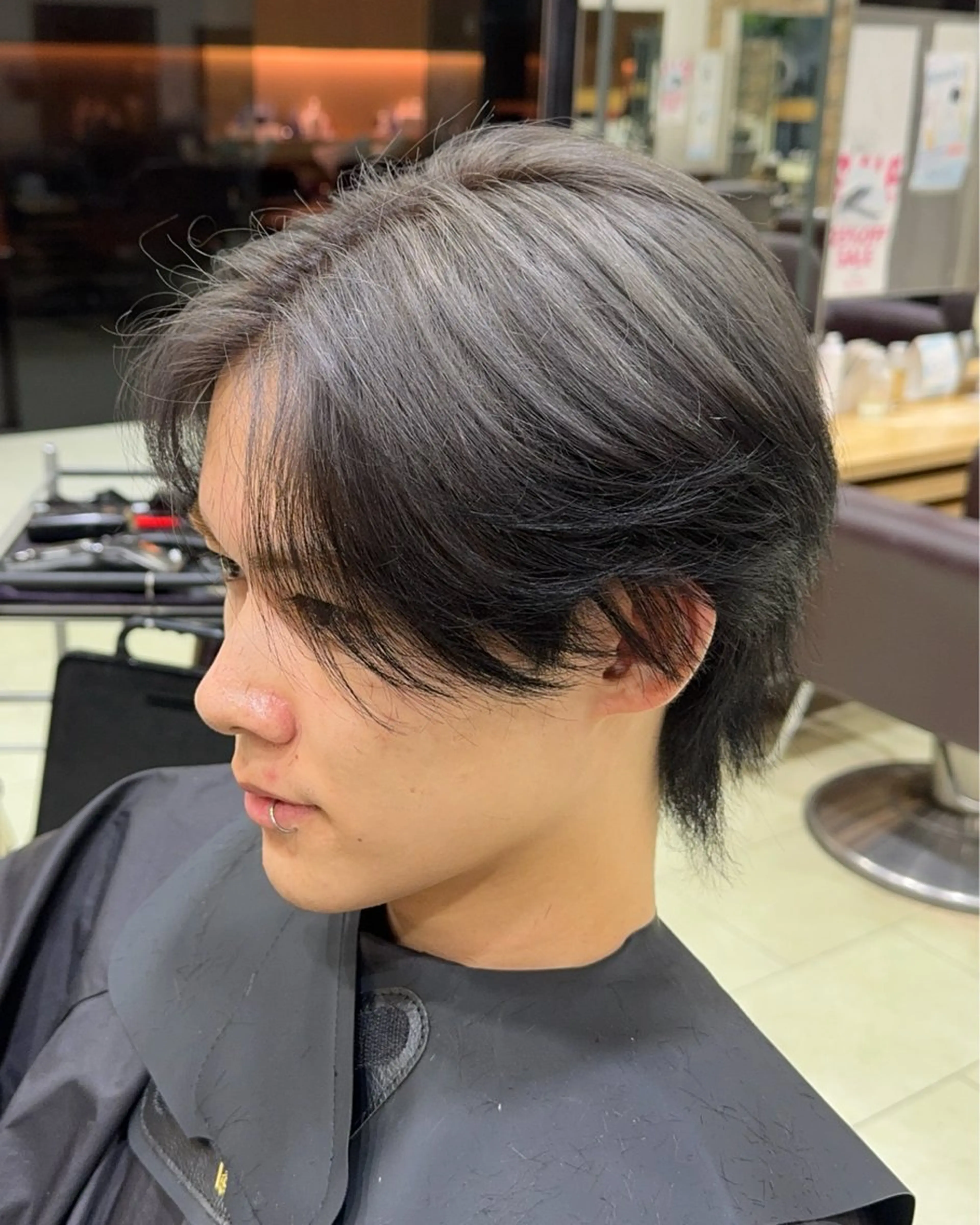 カラー メンズ カット ヘアカラー レイヤー/センター パート/坂本翔のヘアスタイル