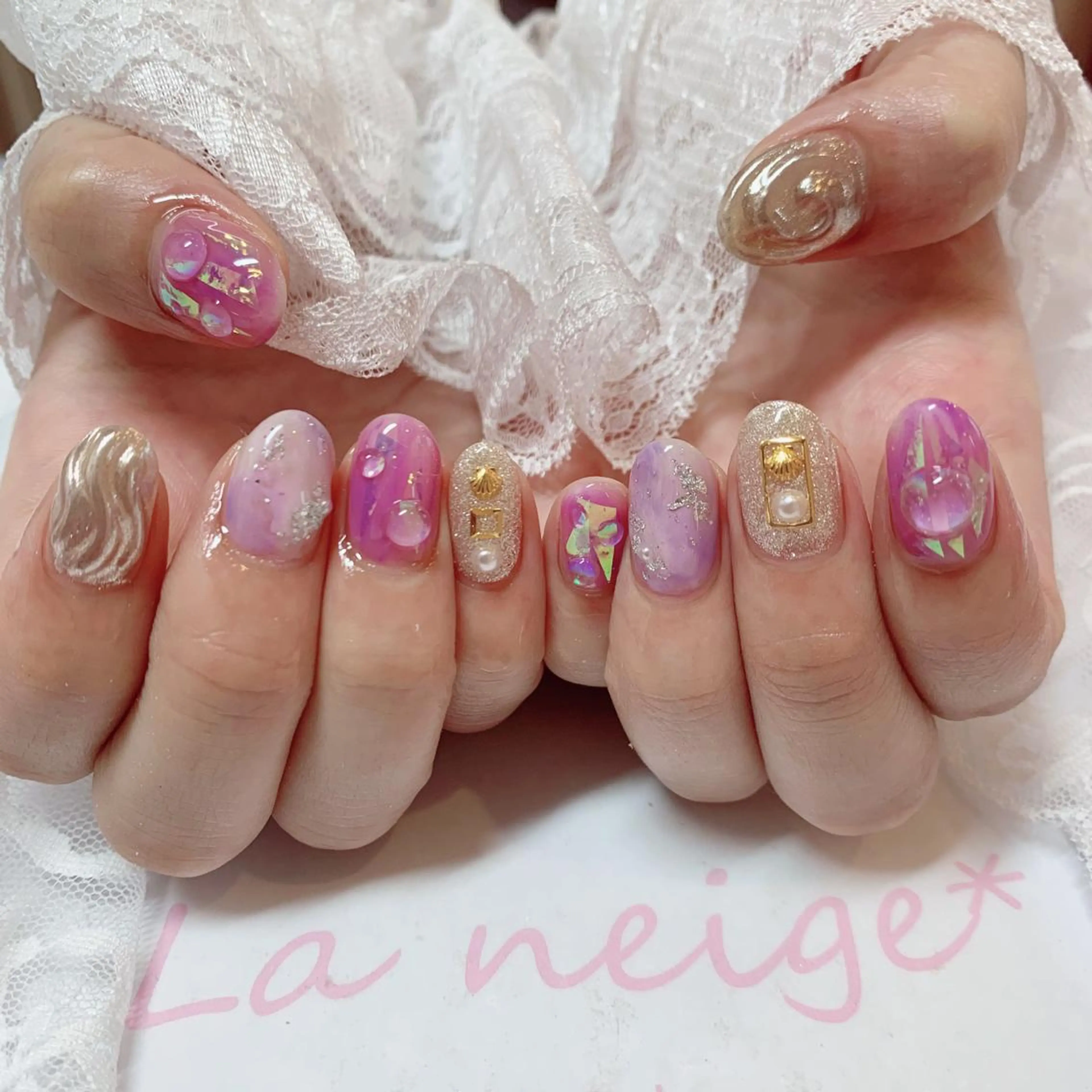 ネイル ハンドネイル La neige* yuki 🐩🌙のネイルデザイン