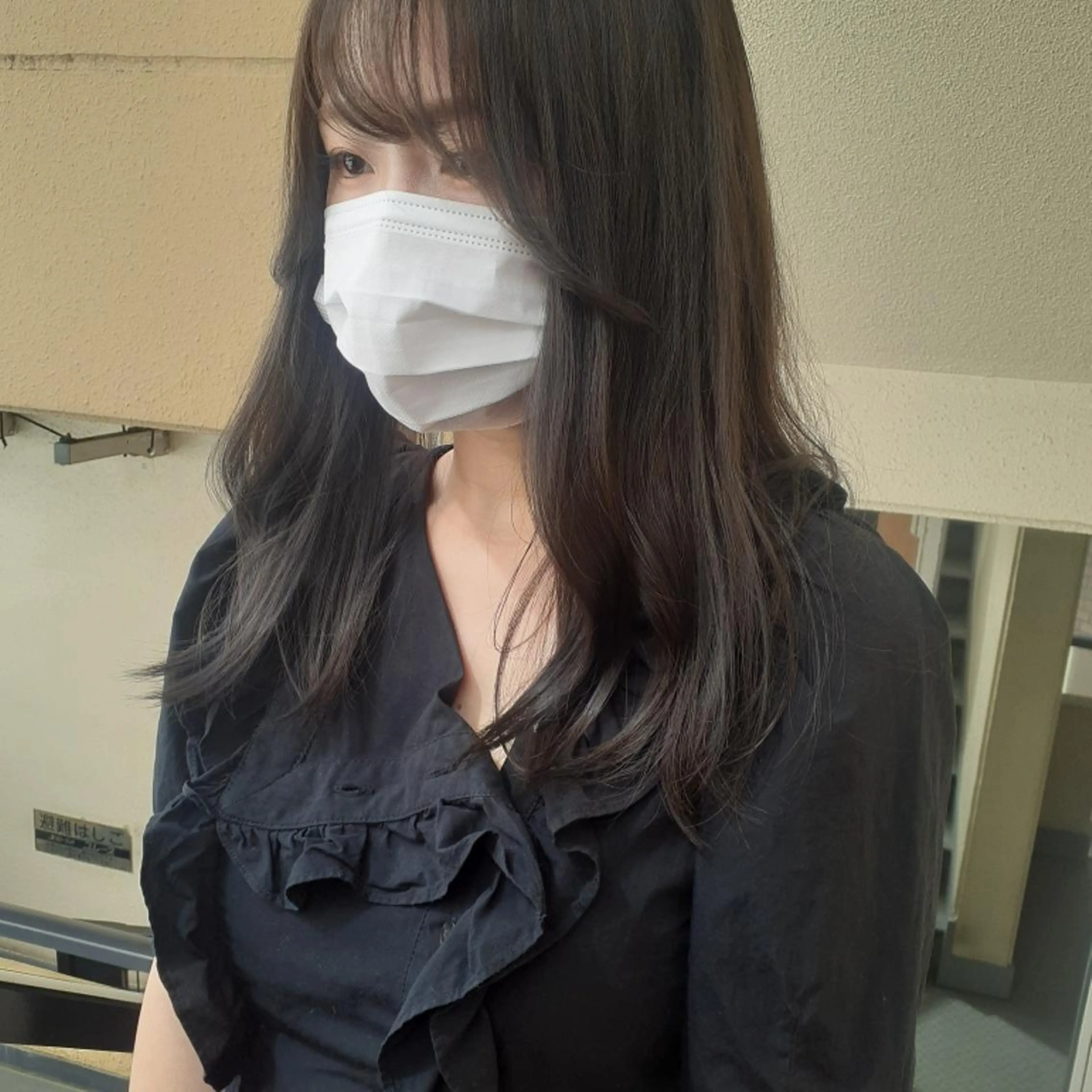 セミロング カラー 黒髪 ブルーカラー ブルーブラック ダークグレー カット ヘアカラー トリートメント 🔳髪質改善🔳 岡本陽のヘアスタイル