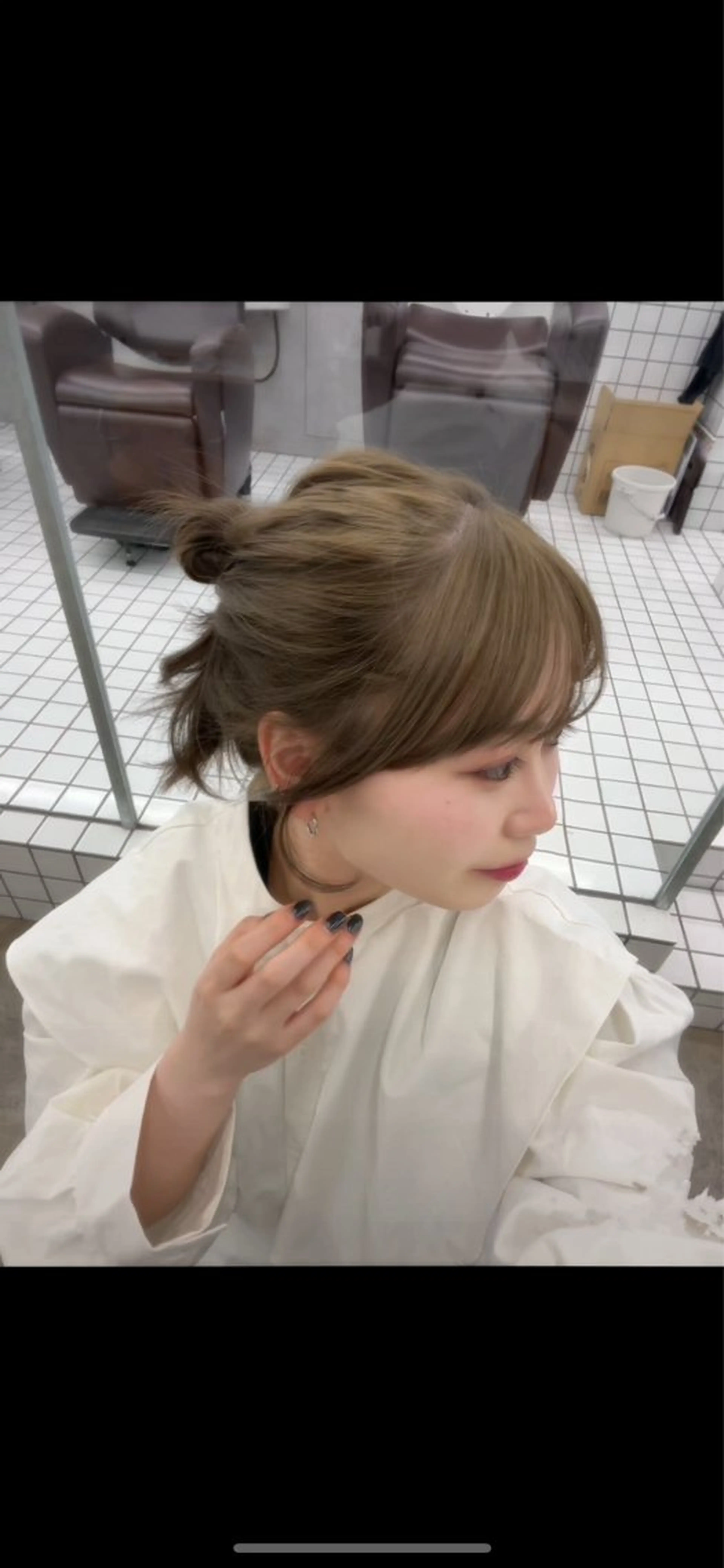 ミディアム カラー ベージュカラー 透明感カラー オリーブベージュ ベージュ/ブリーチ無 し/透明感/yukiのヘアスタイル