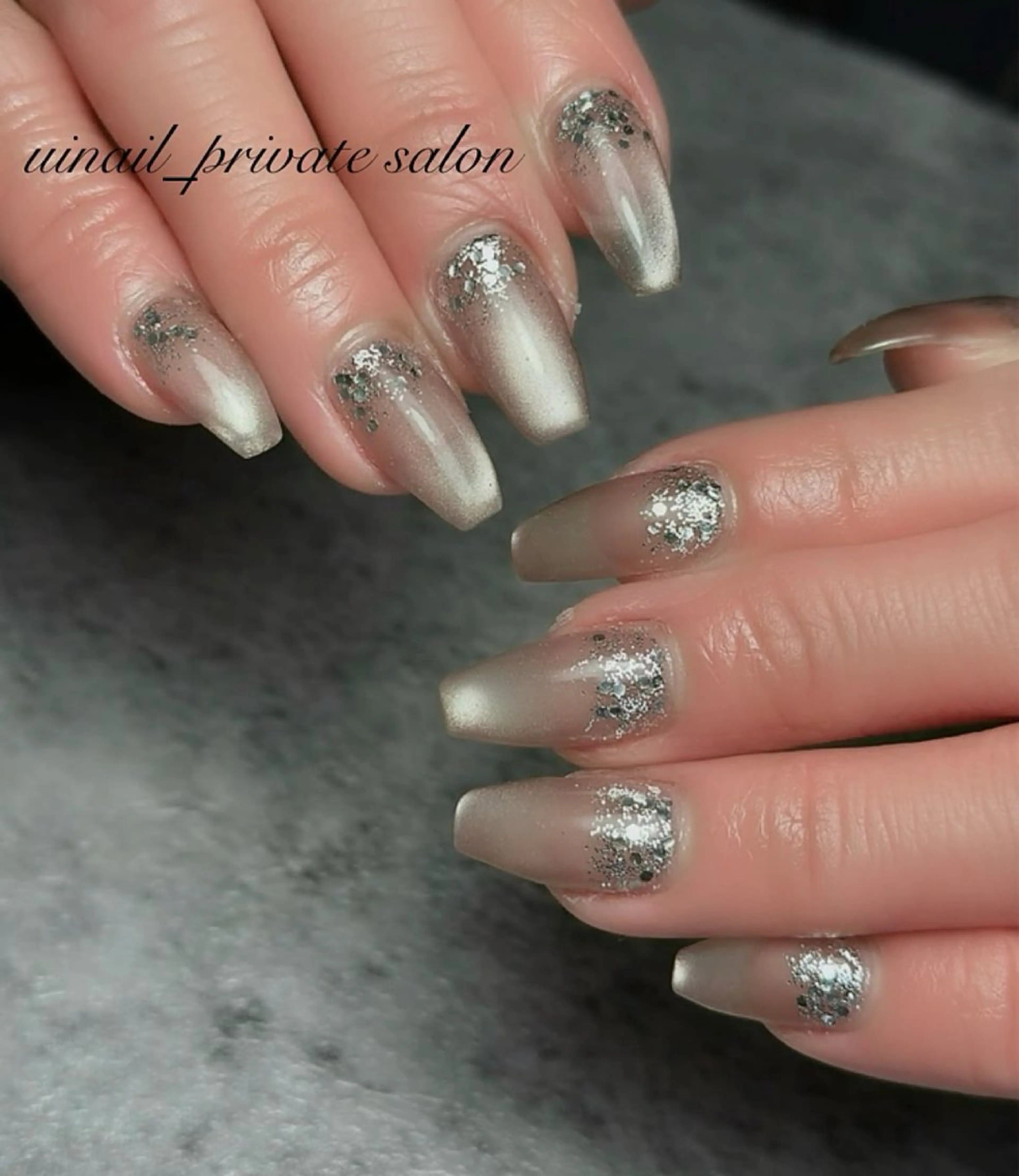 ネイル ラメ(グリッター) マグネットネイル uinail 【ウイネイル】のネイルデザイン