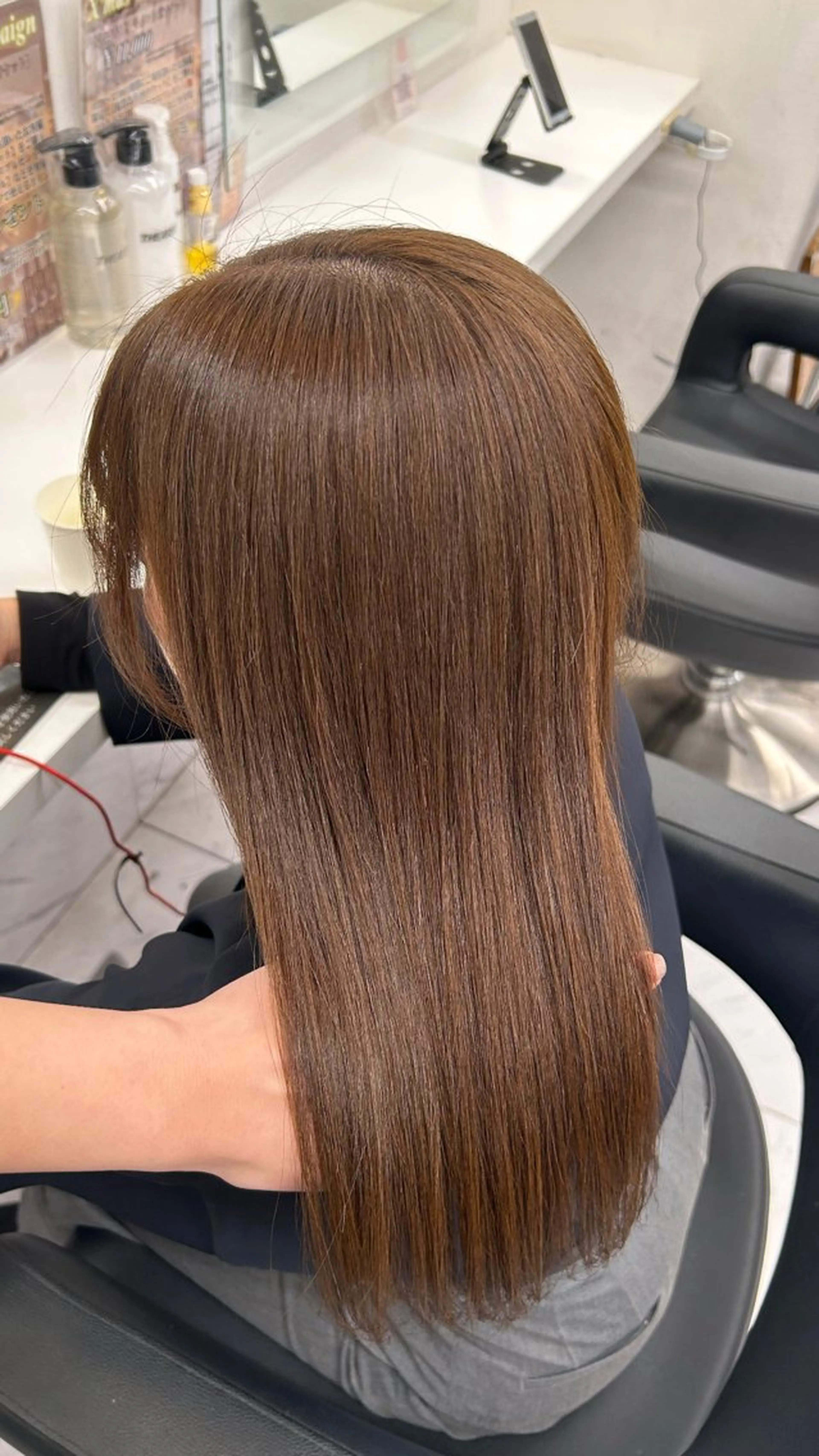 ロング カラー カット ヘアカラー トリートメント ヘッドスパ ヘアセット 🥯縮毛/レイヤー/ ベージュヘア🥯のヘアスタイル