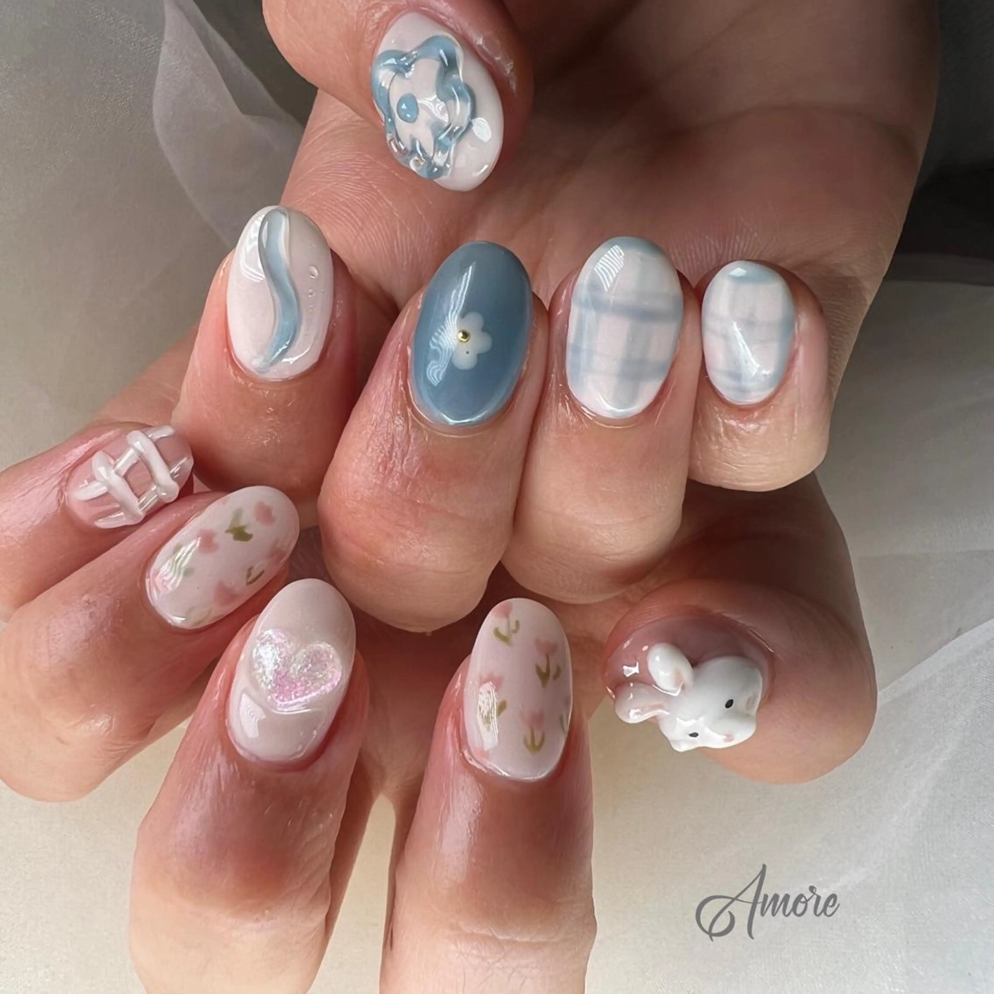 ネイル ジェルネイル 韓国ネイル パラジェル 夏ネイル You kyehwaのネイルデザイン