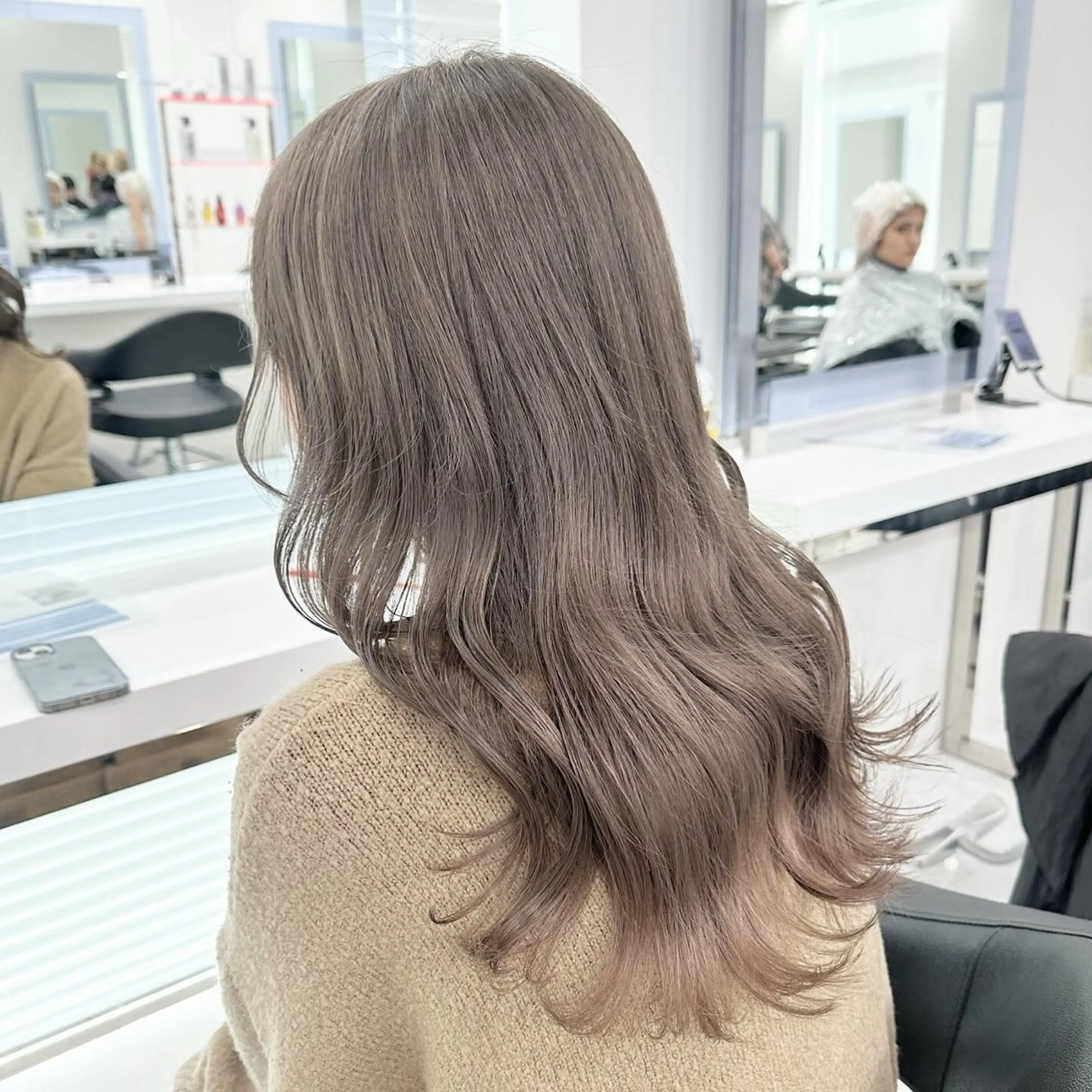 セミロング ヘアカラー トリートメント 🌼リナ🌼赤み消し オリーブ/ブラウンのヘアスタイル