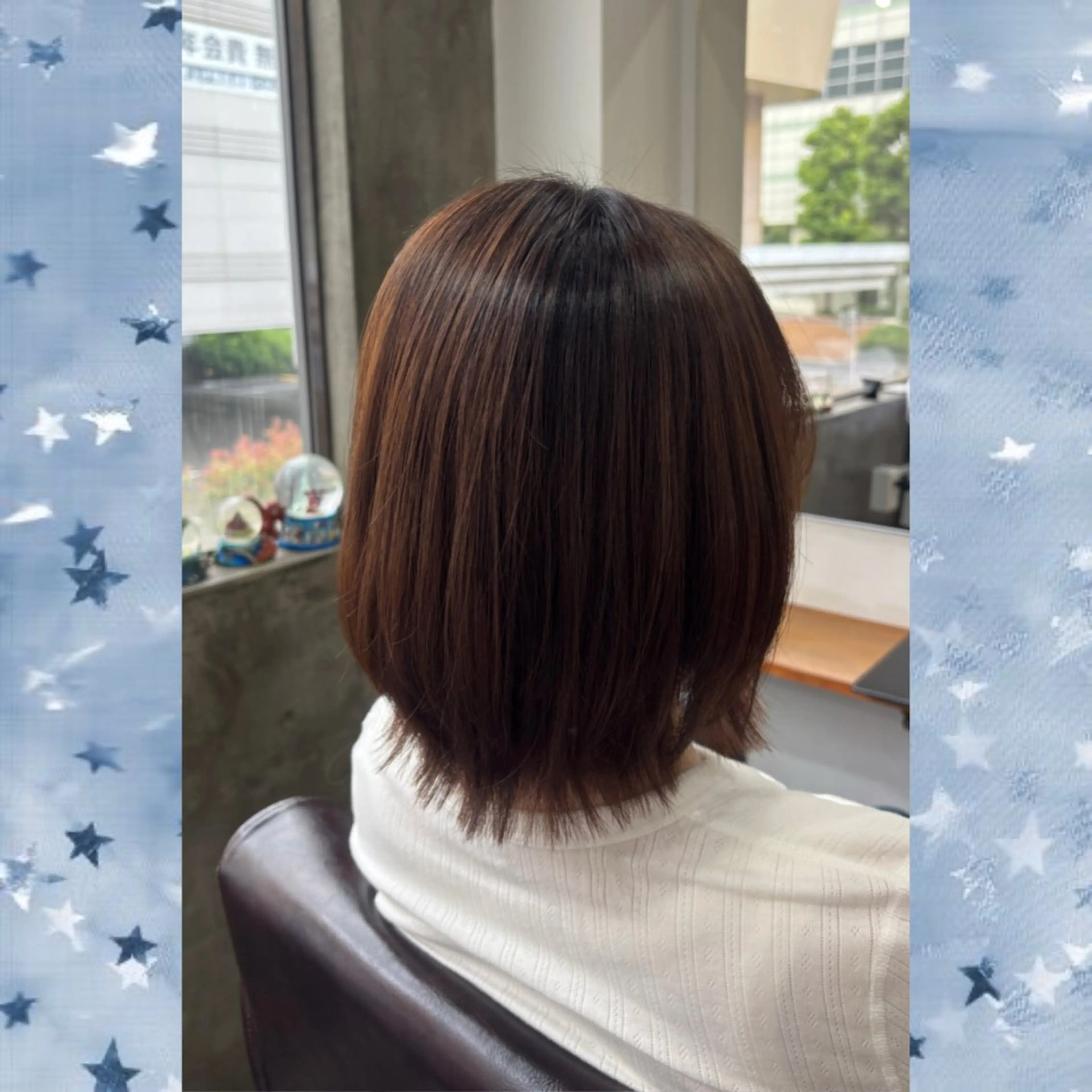 ミディアム カット 縮毛矯正 河原 彩心【練習モデル】のヘアスタイル