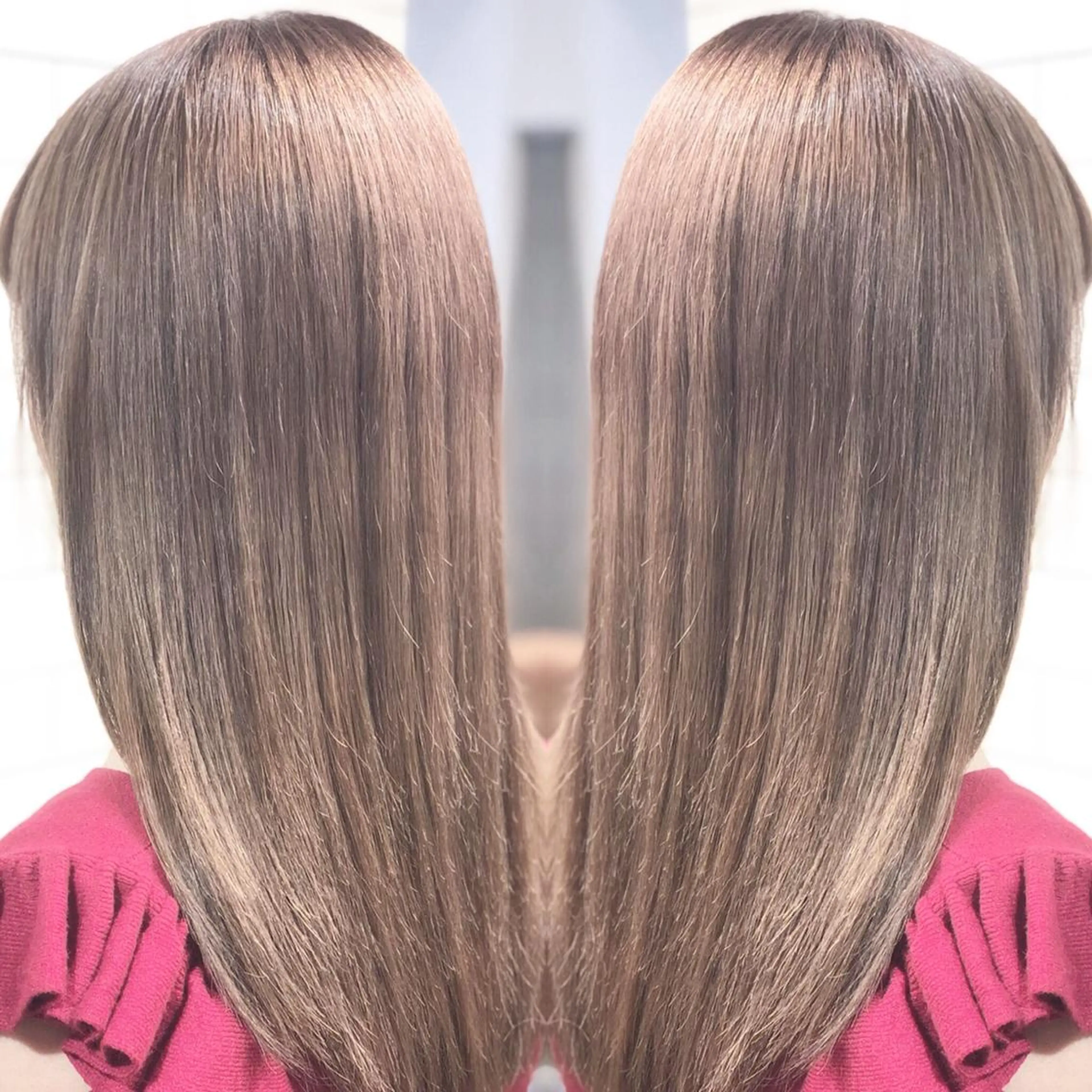 セミロング カラー ヘアアレンジ 髪質改善×ハイトーン 中田啄也のヘアスタイル