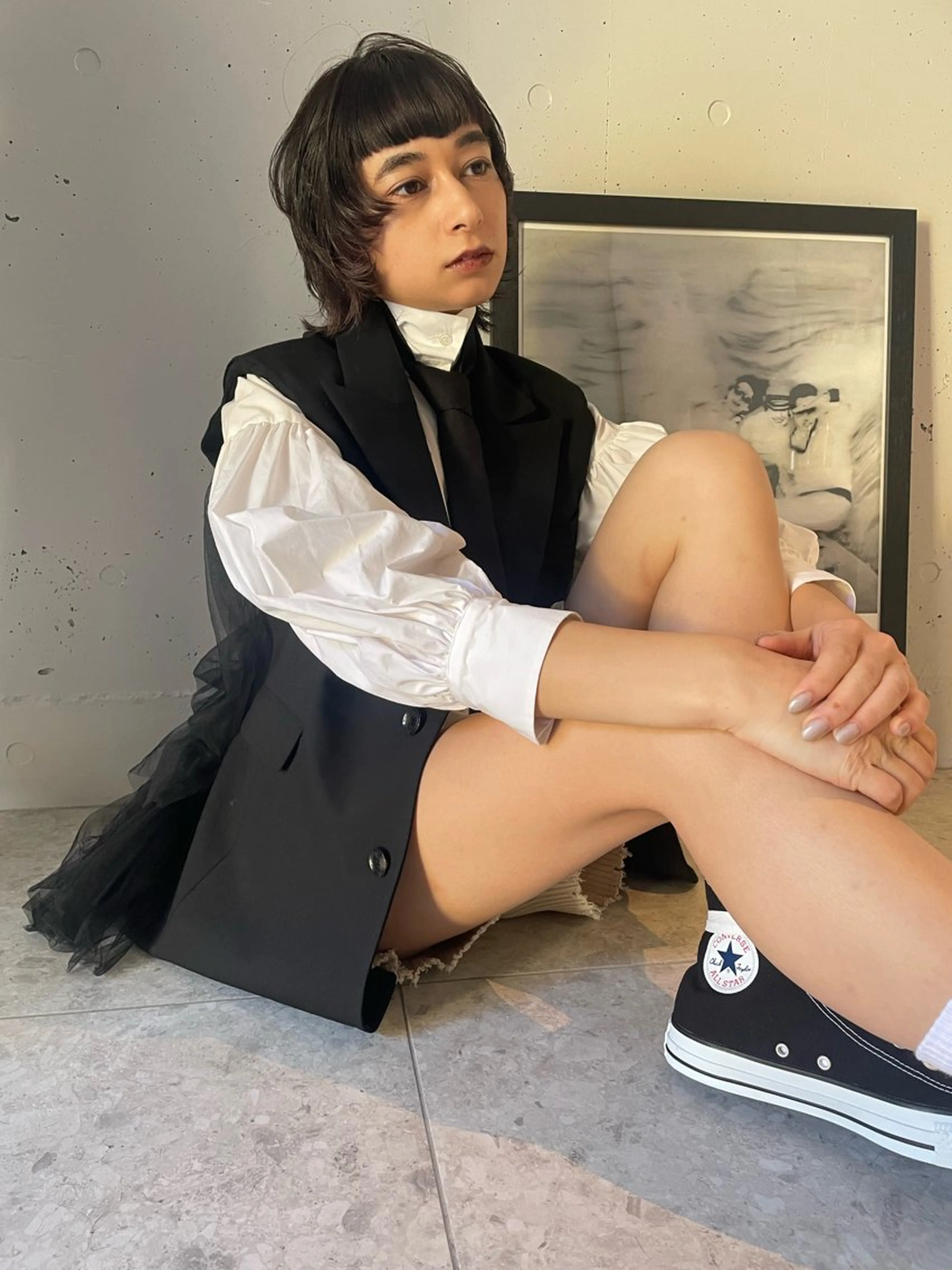 ショート 顔まわりレイヤー レイヤーカット 似合わせカット カチモリ/無料 ヘアアレンジ/咲美のヘアスタイル