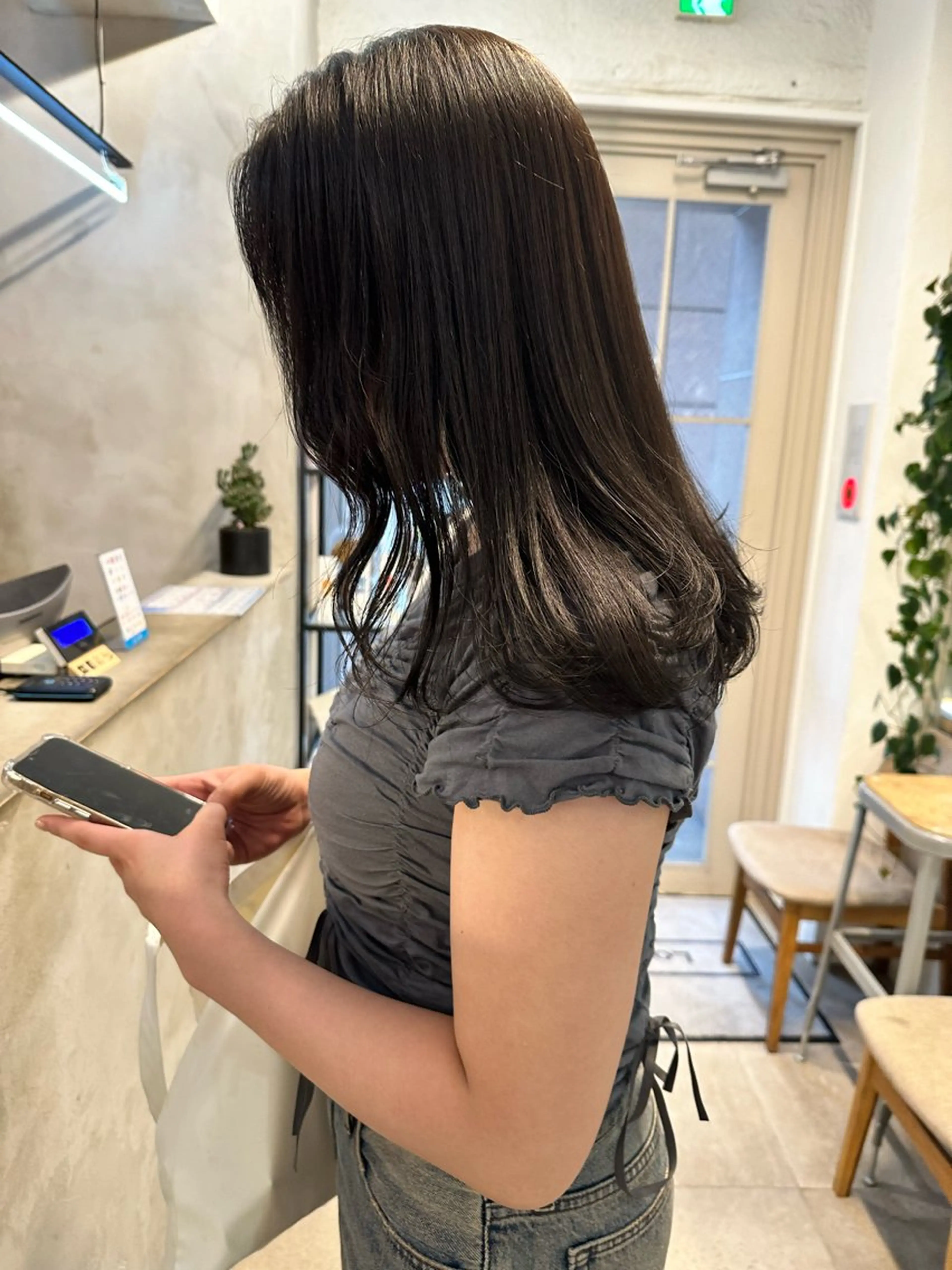 セミロング カラー 透明感カラー 縮毛矯正/透け感 カラー🎀♡mariのヘアスタイル