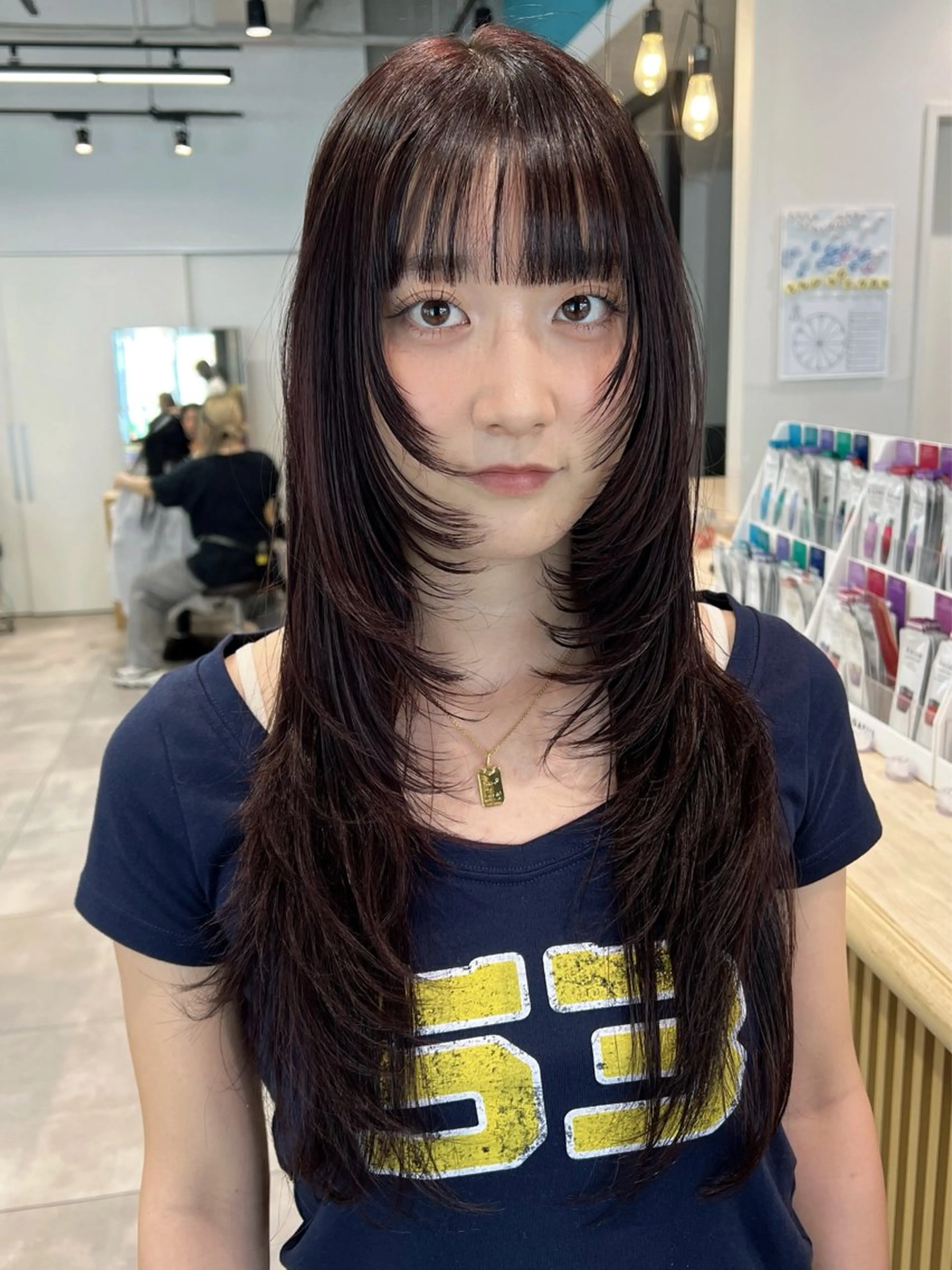ロング カラー ブリーチ ダブルカラー イルミナカラー ブリーチなしカラー ボブ カット ヘアカラー トリートメント LUCK 本厚木店のヘアスタイル