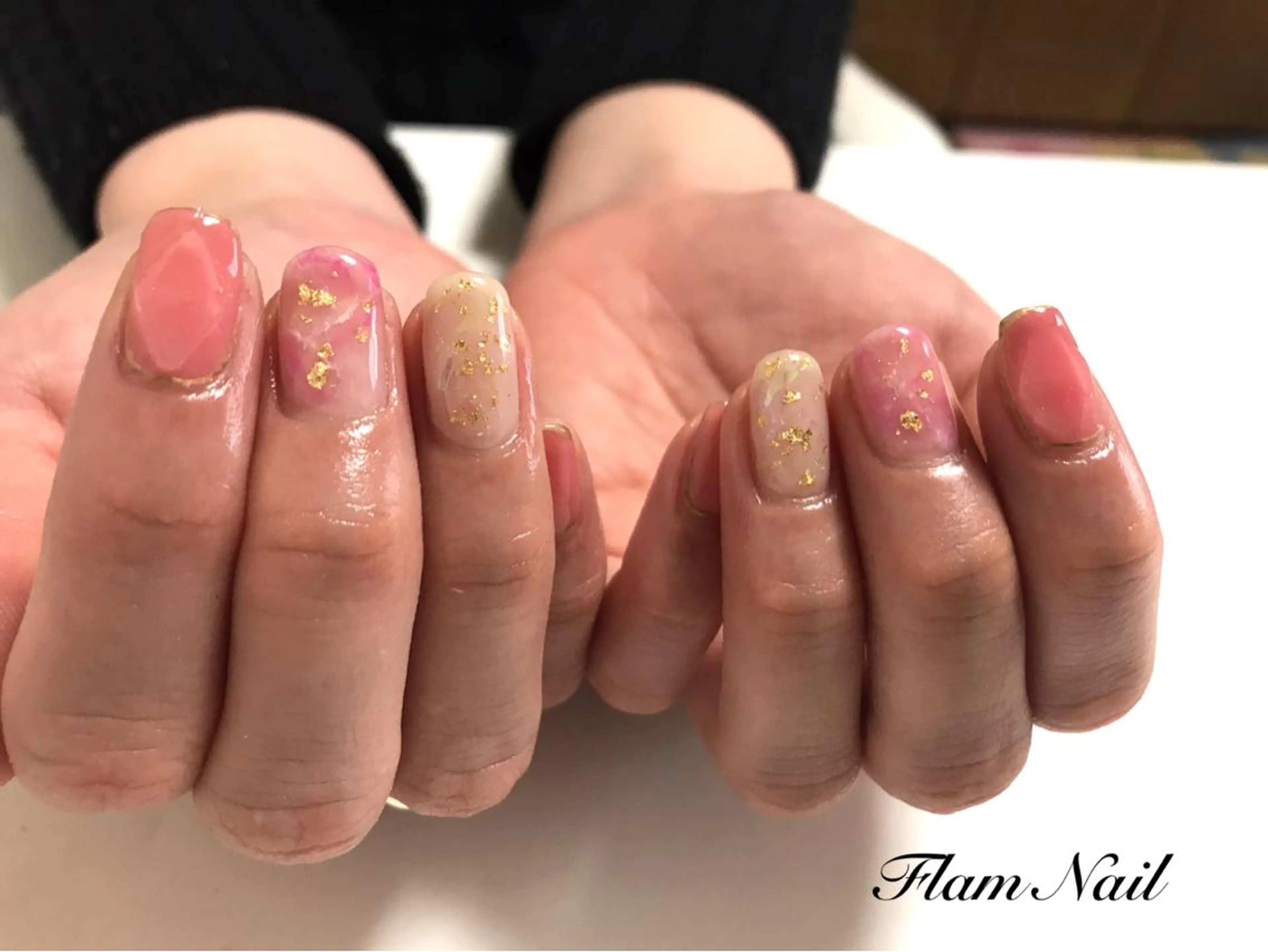 ネイル ピンク Flam Nailのネイルデザイン