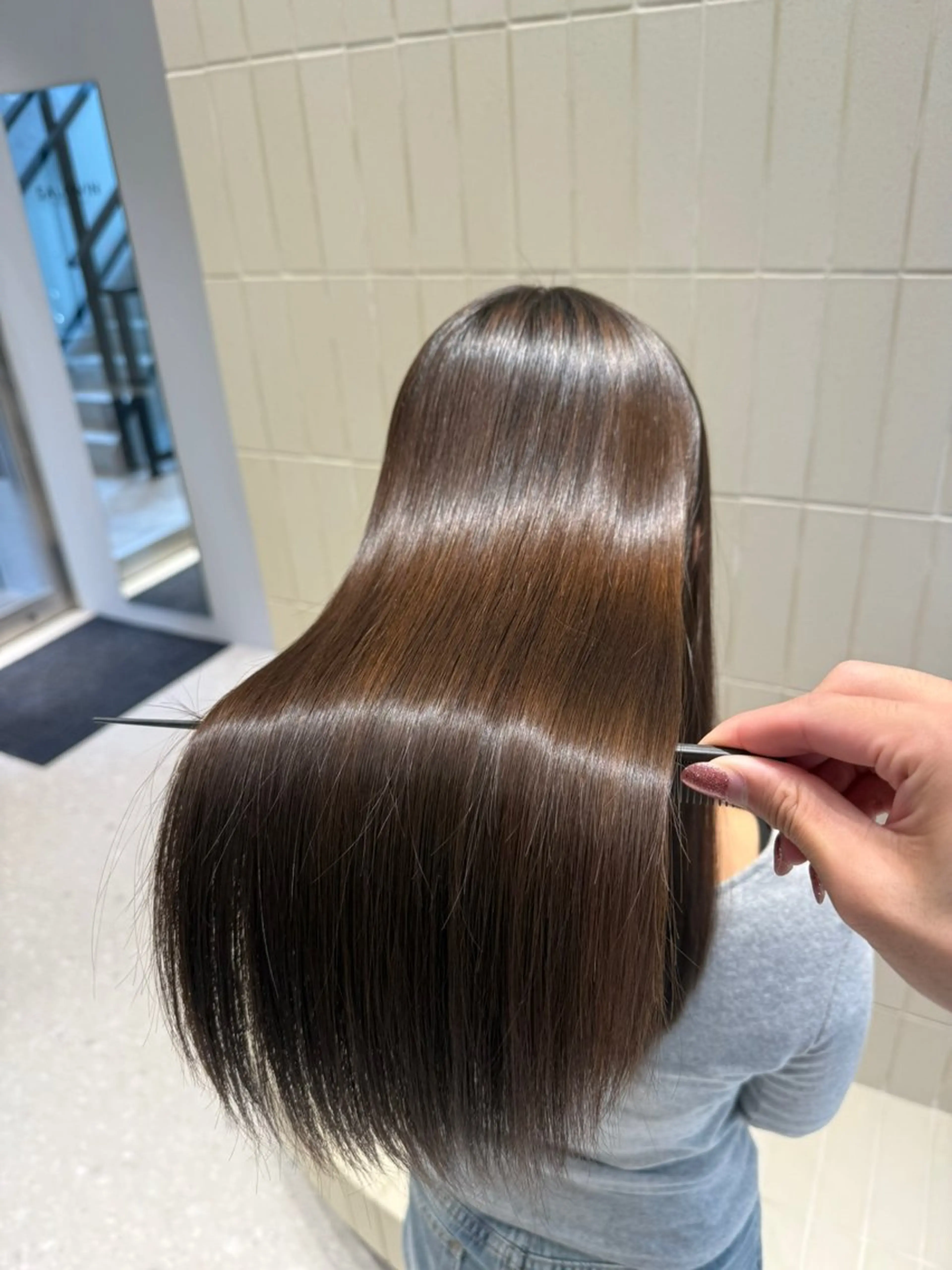 ロング パーマ ヘアアレンジ 縮毛矯正 ストレートパーマ 縮毛矯正 トリートメント 縮毛矯正/髪質改善/ ブリーチ毛/木元渓太のヘアスタイル