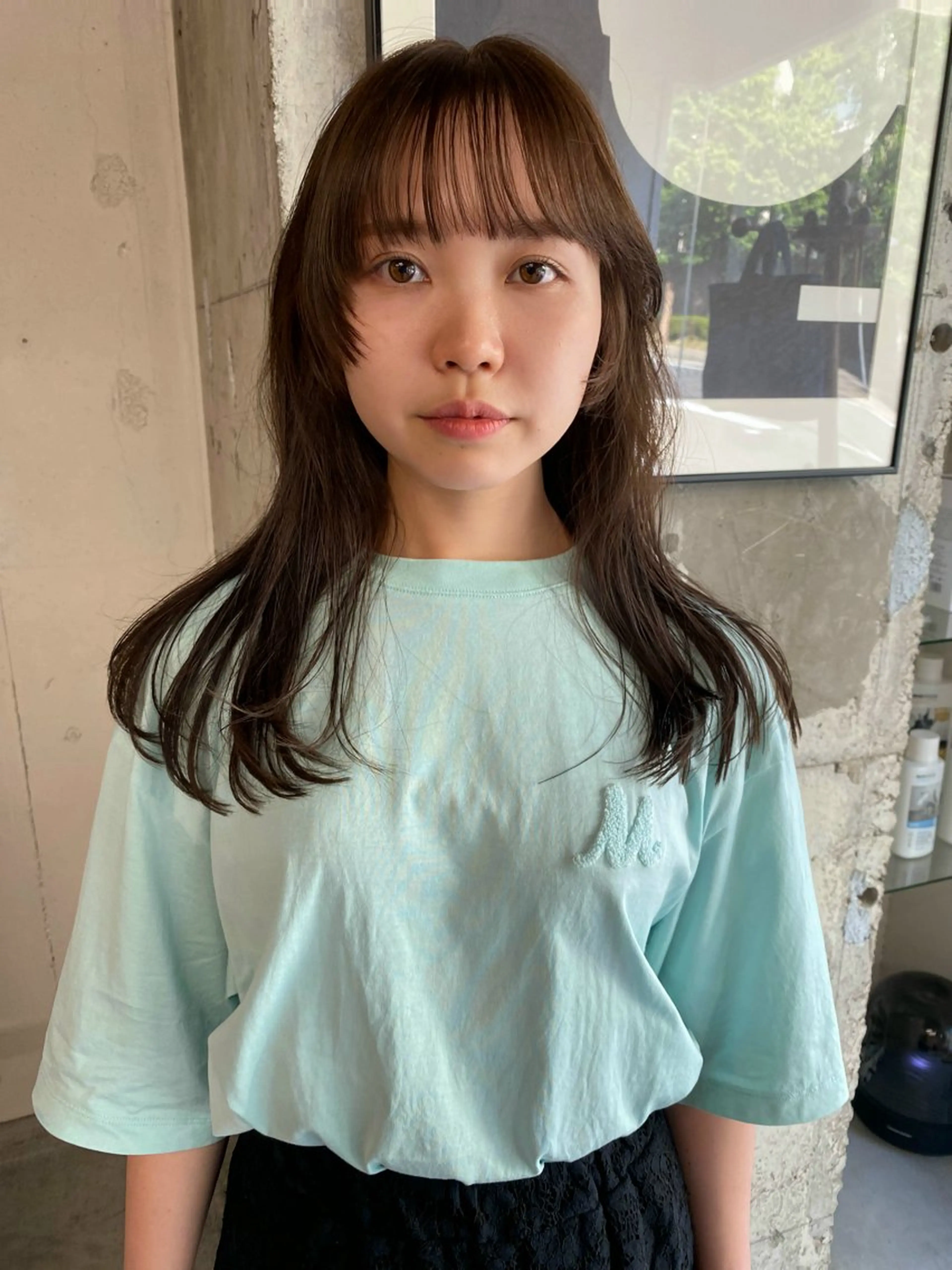 ロング カラー アッシュ レイヤーカット 永田 愛莉のヘアスタイル