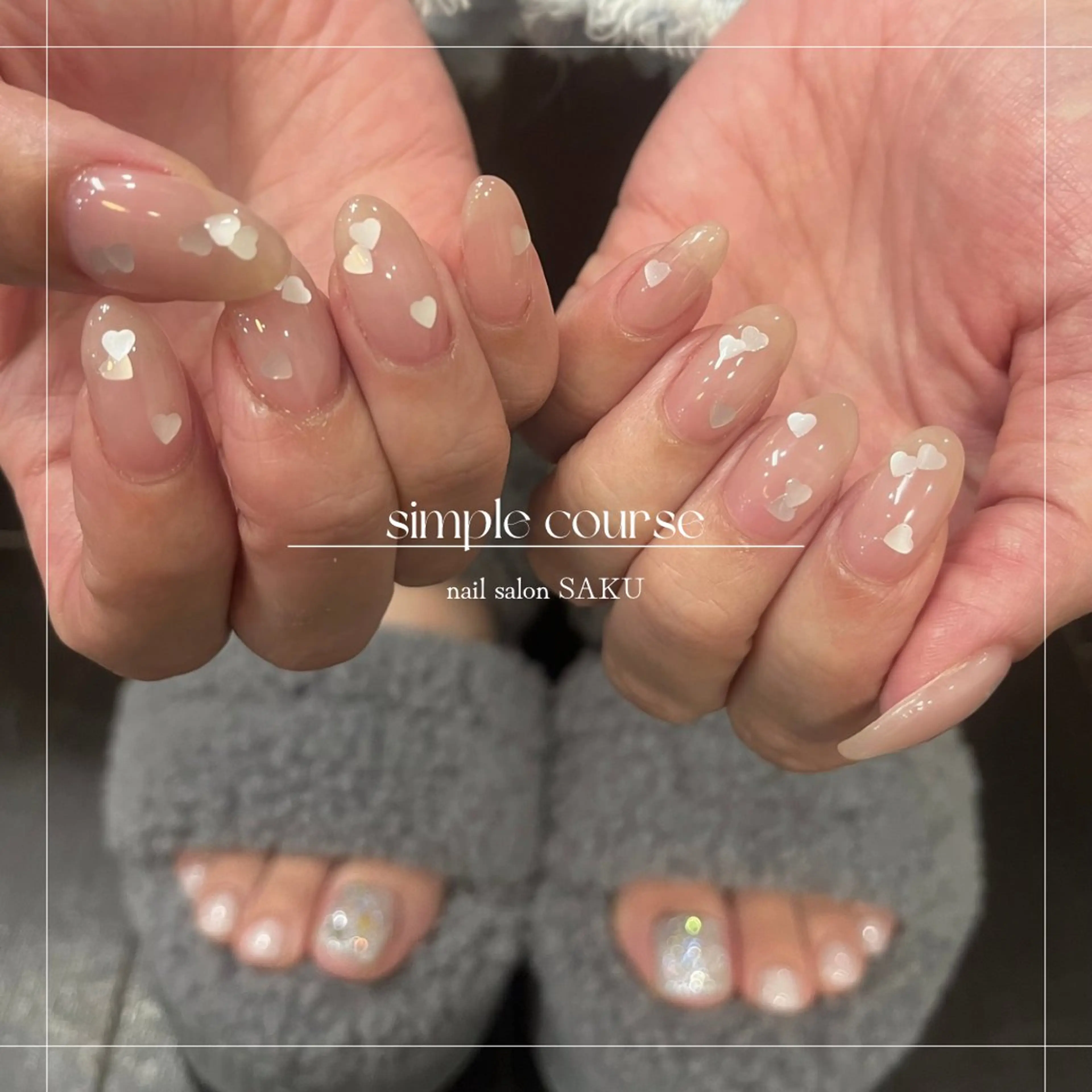 ネイル ニュアンスネイル シンプルネイル ハンドネイル SAKU nail 作島茜のネイルデザイン