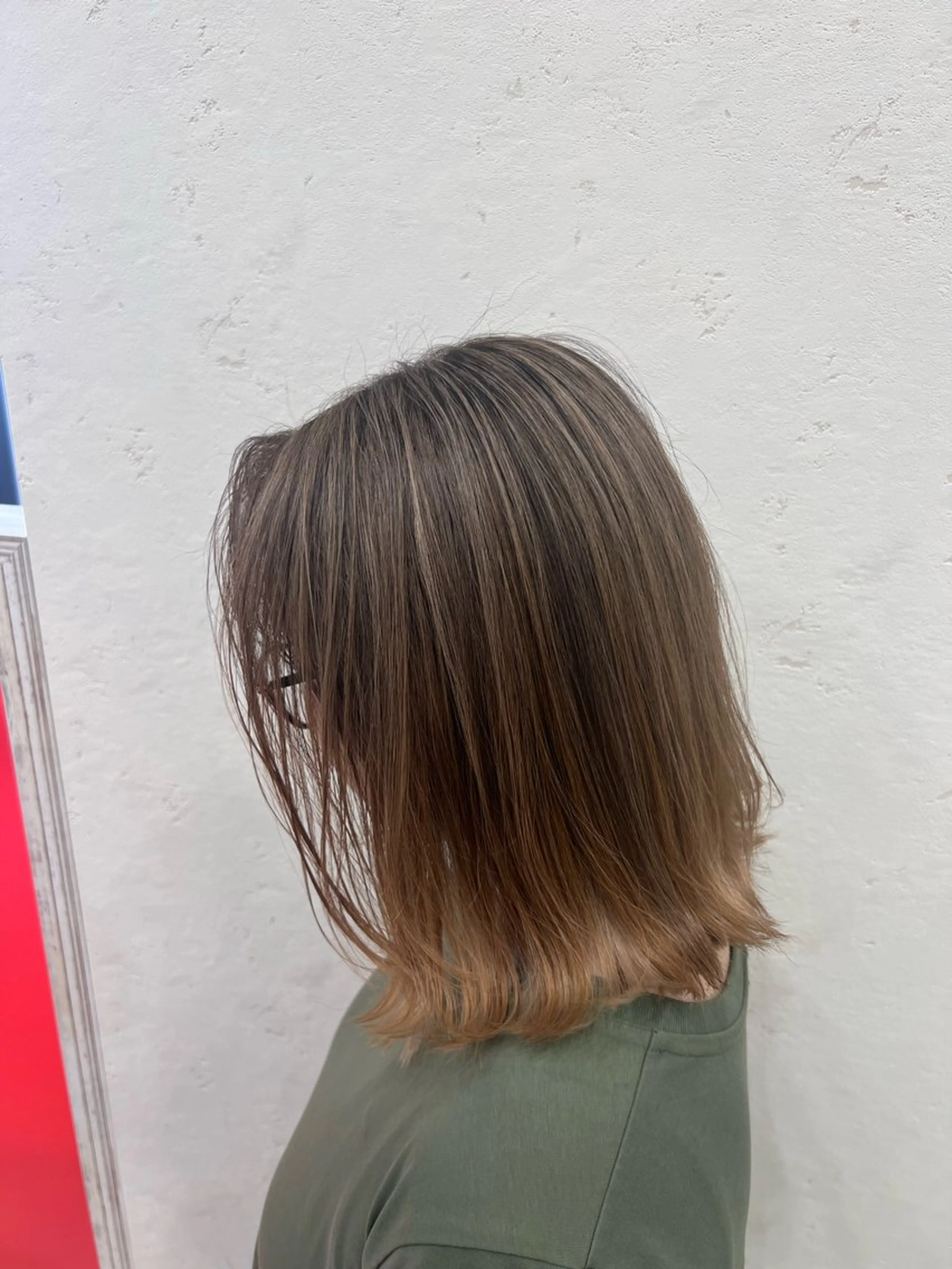 ミディアム レイヤーカット ヘアカラー 太白区/白髪ぼかし ハイライト/千葉達人のヘアスタイル