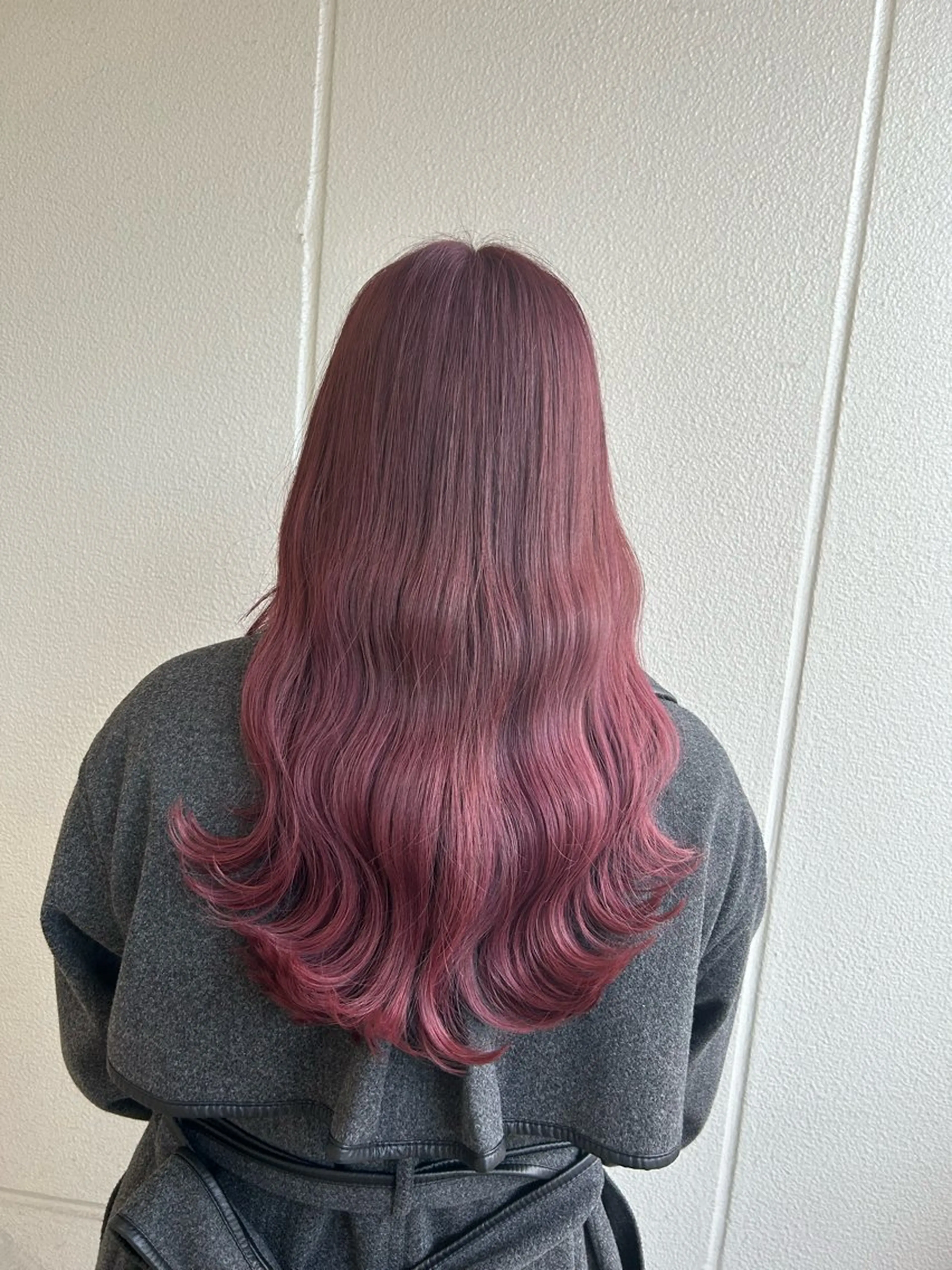 ロング カラー ヘアアレンジ カシス ピンクカラー ローズカラー 《暖色/韓国hair 》🇰🇷桑原ユキネのヘアスタイル