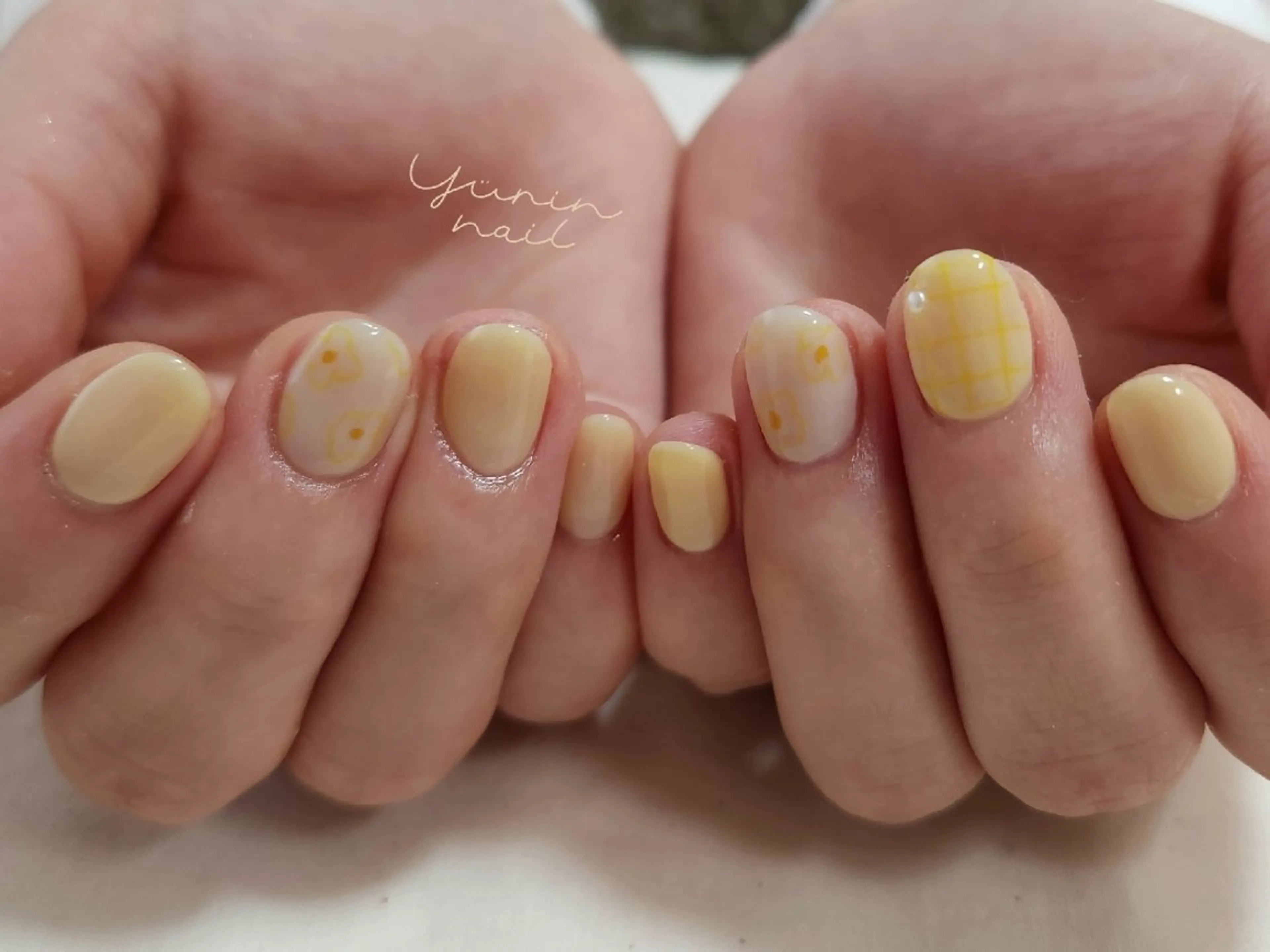 ネイル ショートネイル 黄色 ショートネイル専門 yurin nailのネイルデザイン
