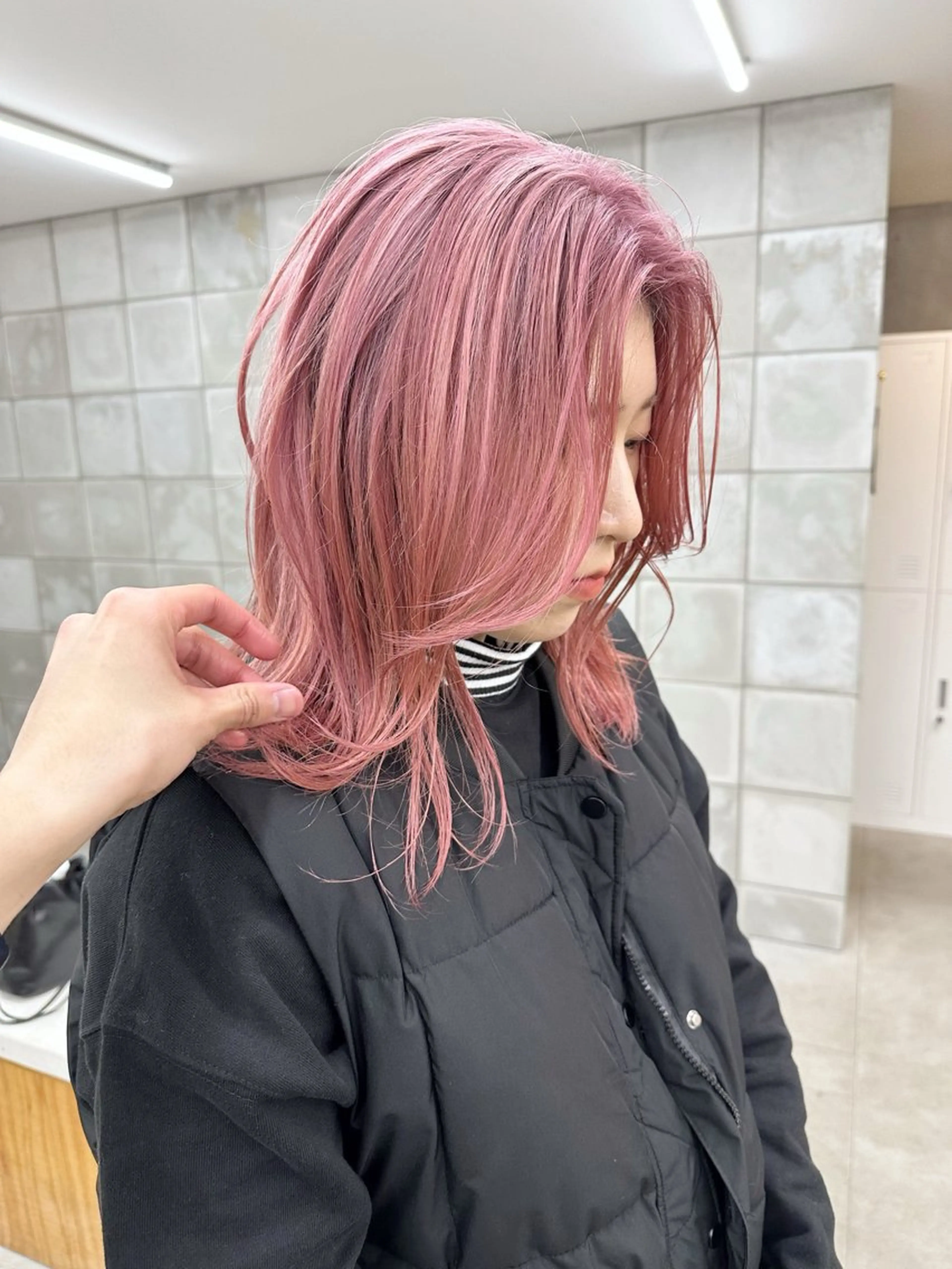 ミディアム カラー カット ヘアカラー パーマ /レイヤー 榛地渉馬 /矢場町のヘアスタイル