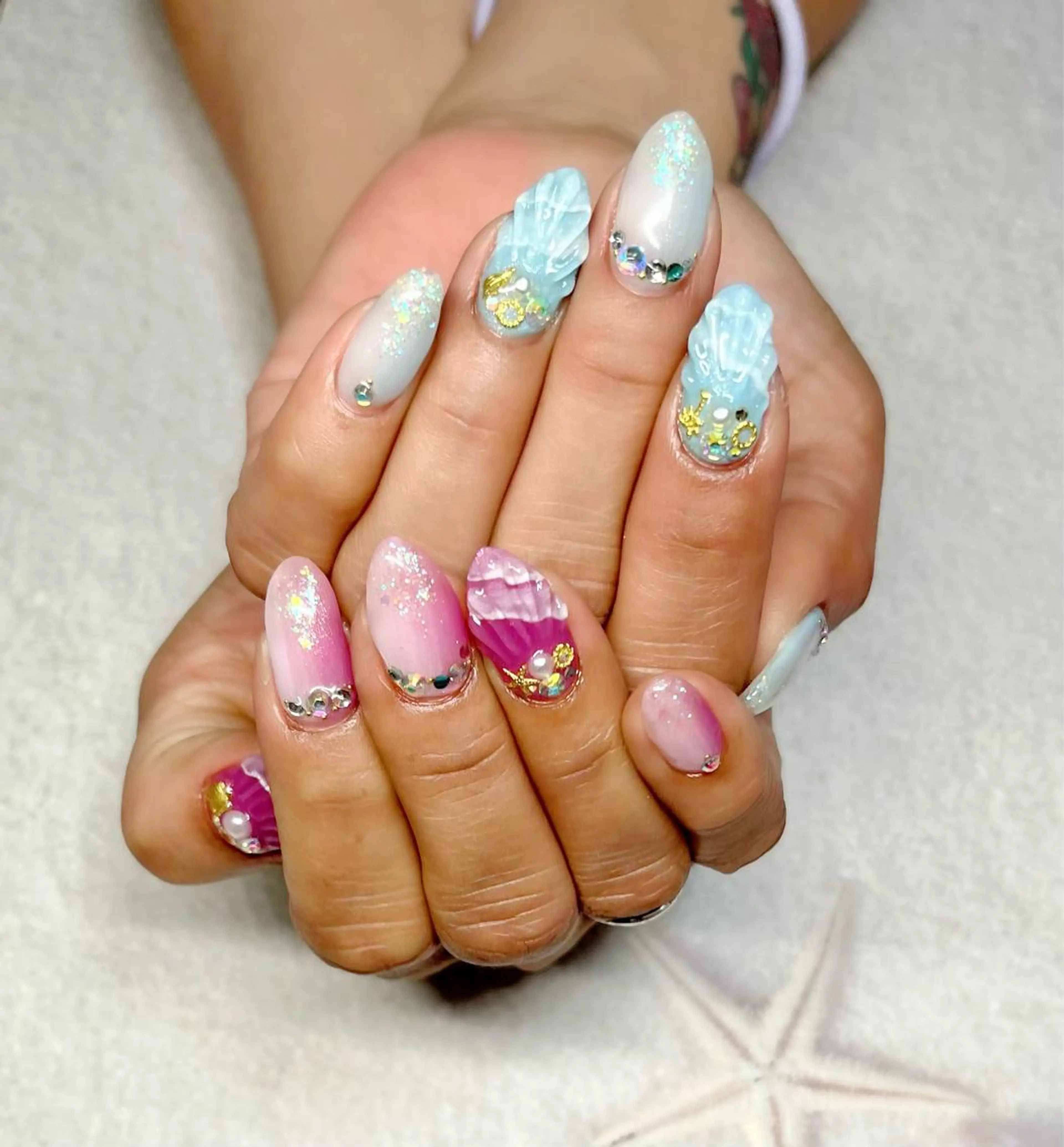 爪先ハート型♡次世代スカルプ１０本+カラー・ラメグラの写真