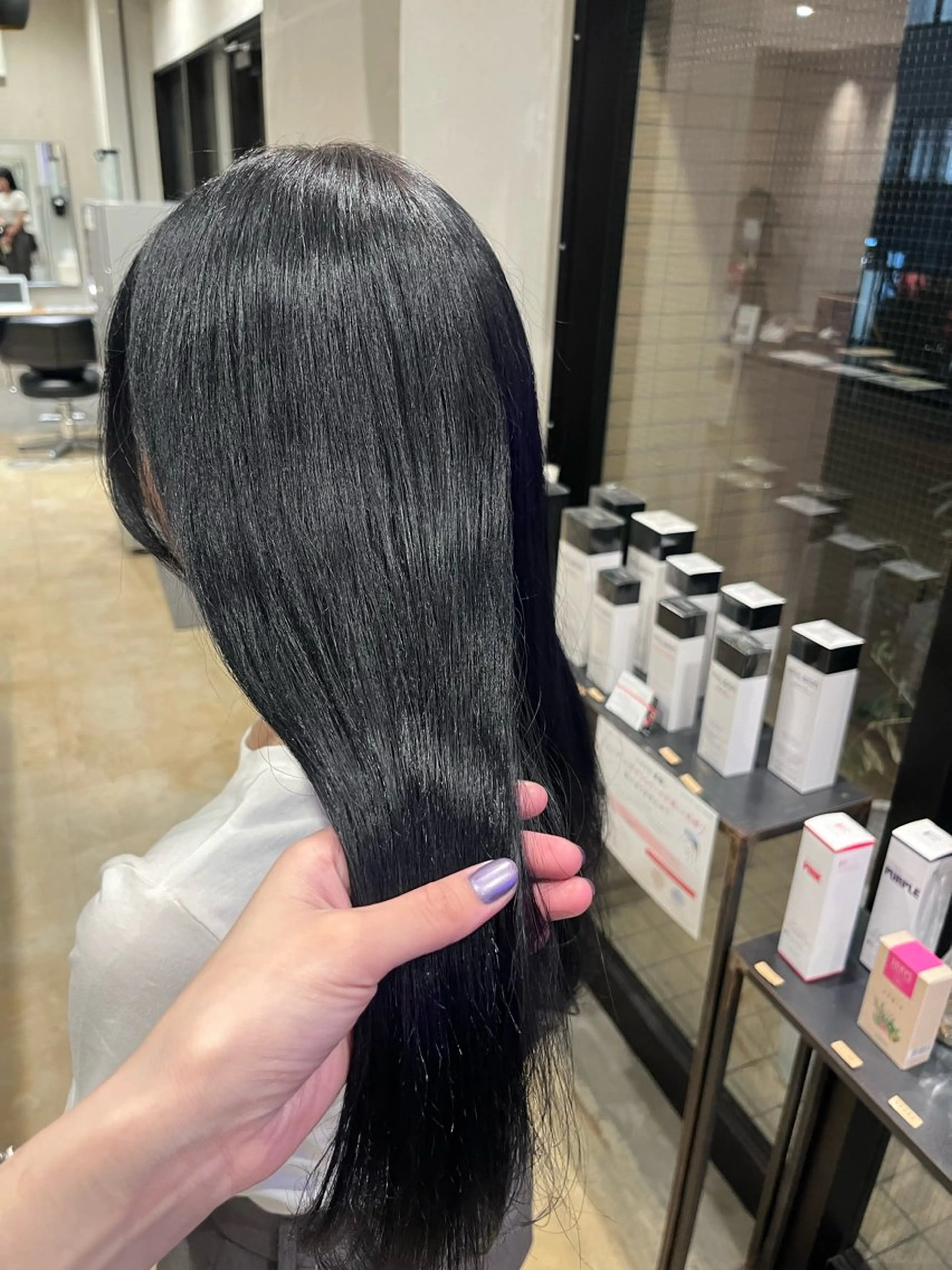 ロング カラー ヘアアレンジ 黒髪 みわ/博多 ブリーチ/メンズヘアのヘアスタイル