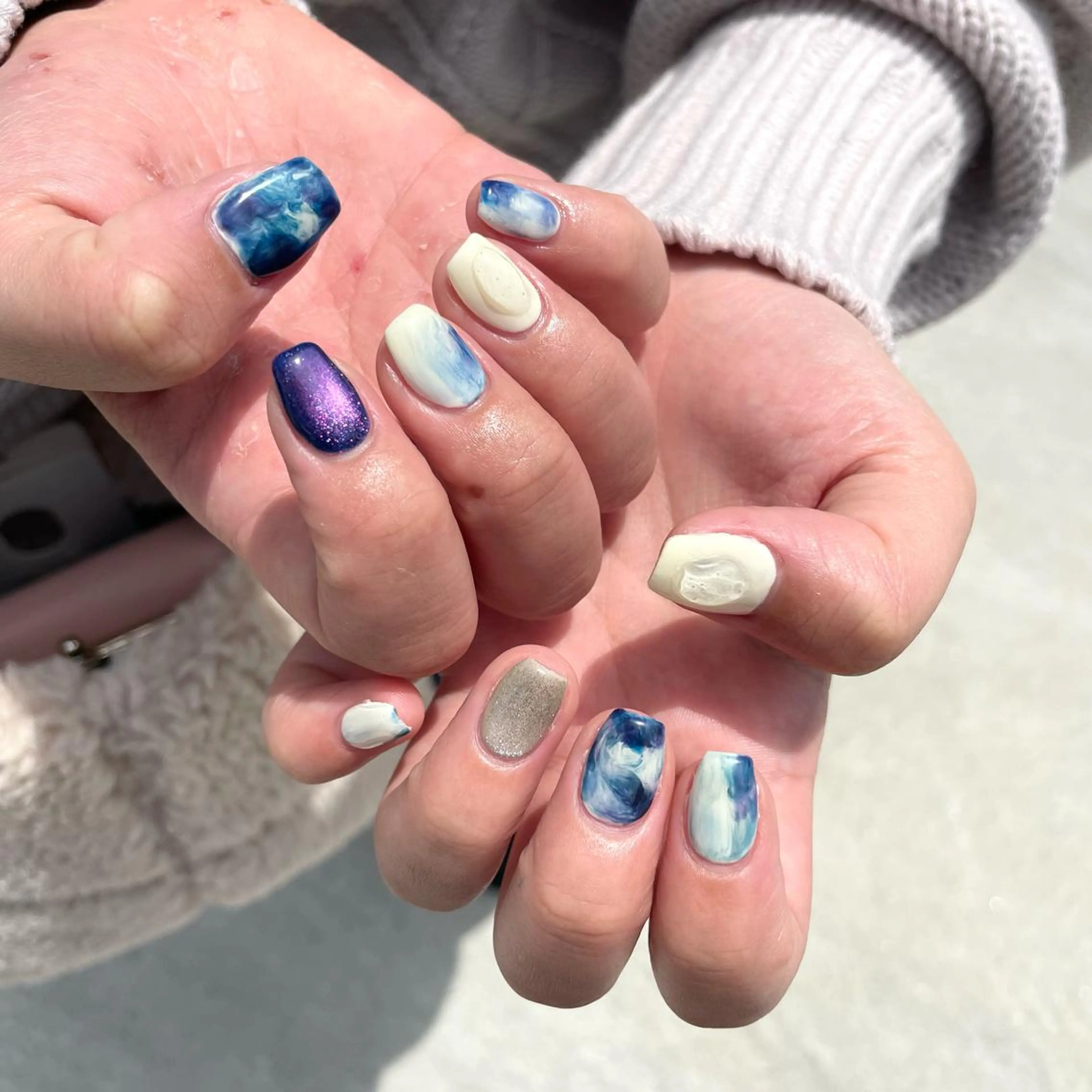 ネイル ハンドネイル Sea  nail by emaのネイルデザイン