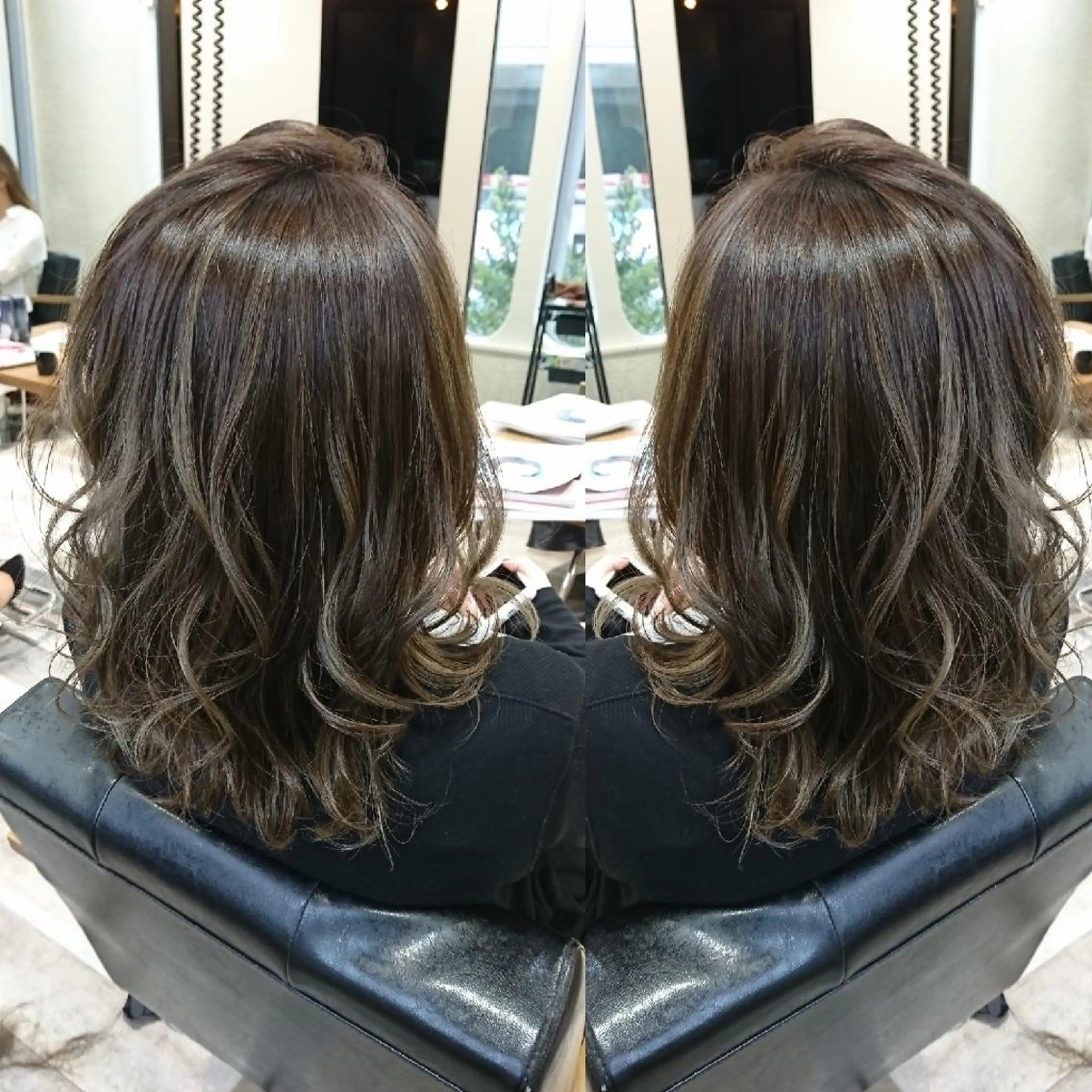 ミディアム カラー カット トリートメント 艶カラー/インナー /グラデ/大西小百合のヘアスタイル