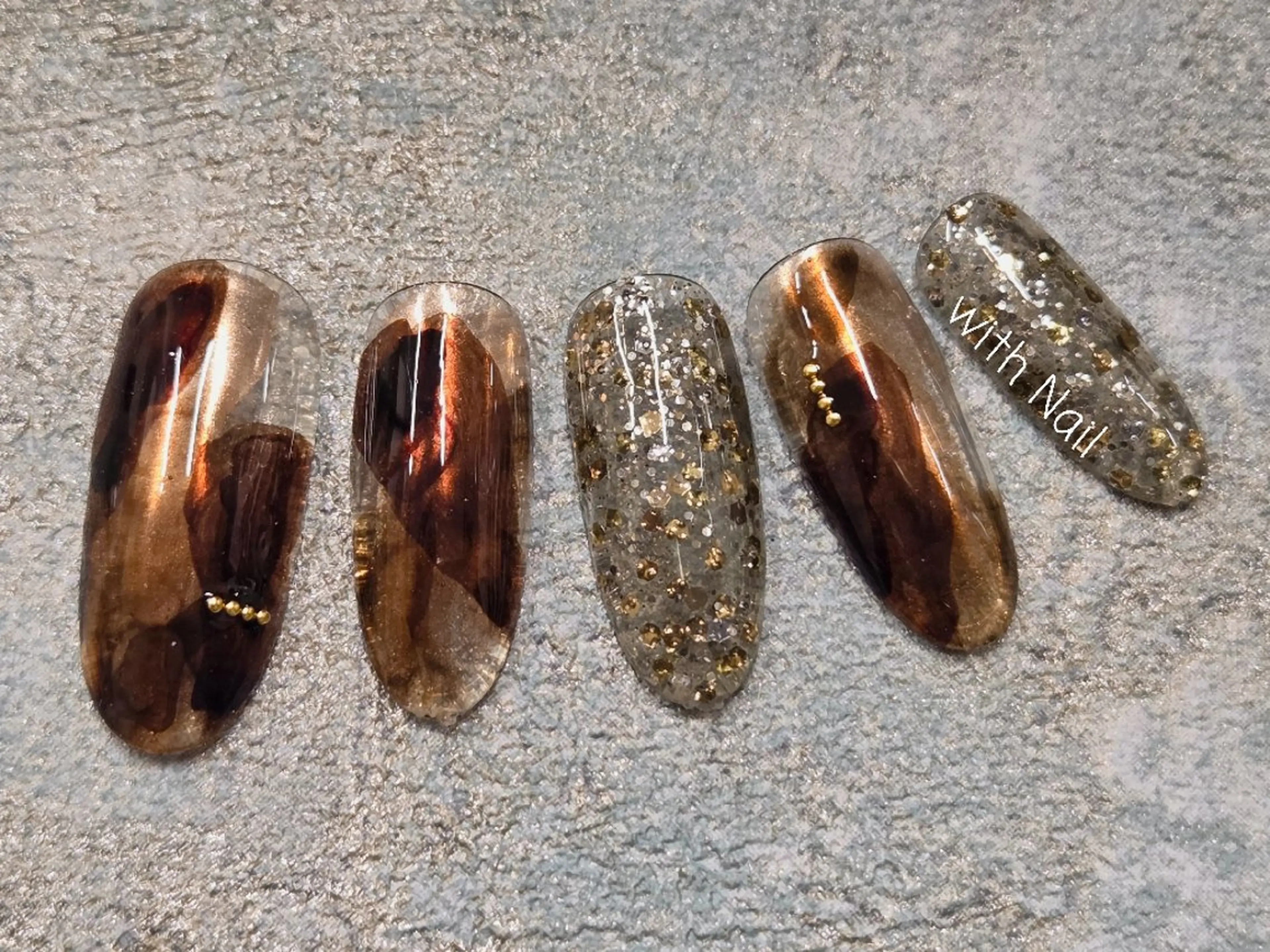 ネイル べっ甲ネイル with Nail   ナガヤのネイルデザイン