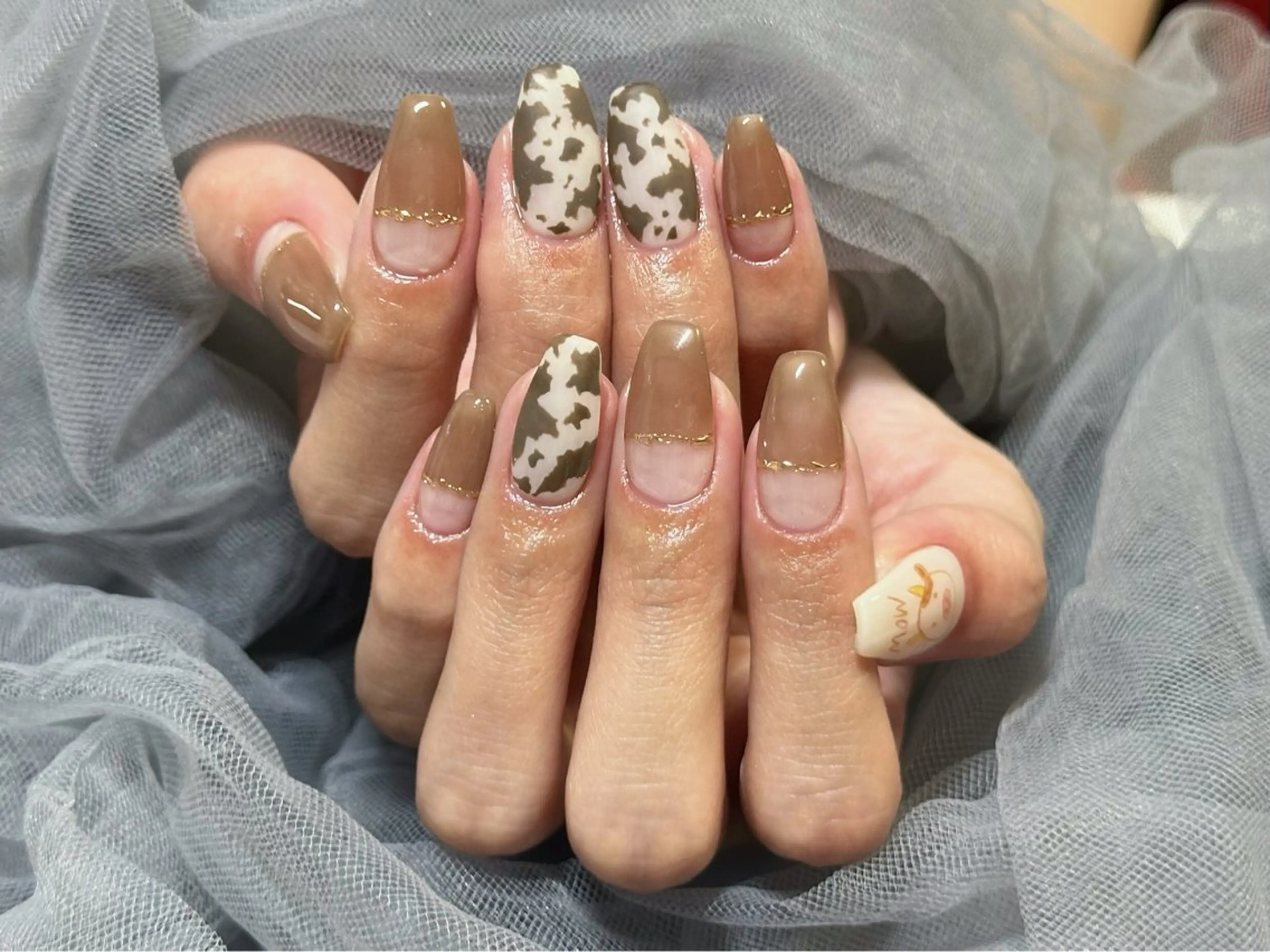 ネイル ブラウン ハンドネイル Nail Salon KURELLYのネイルデザイン