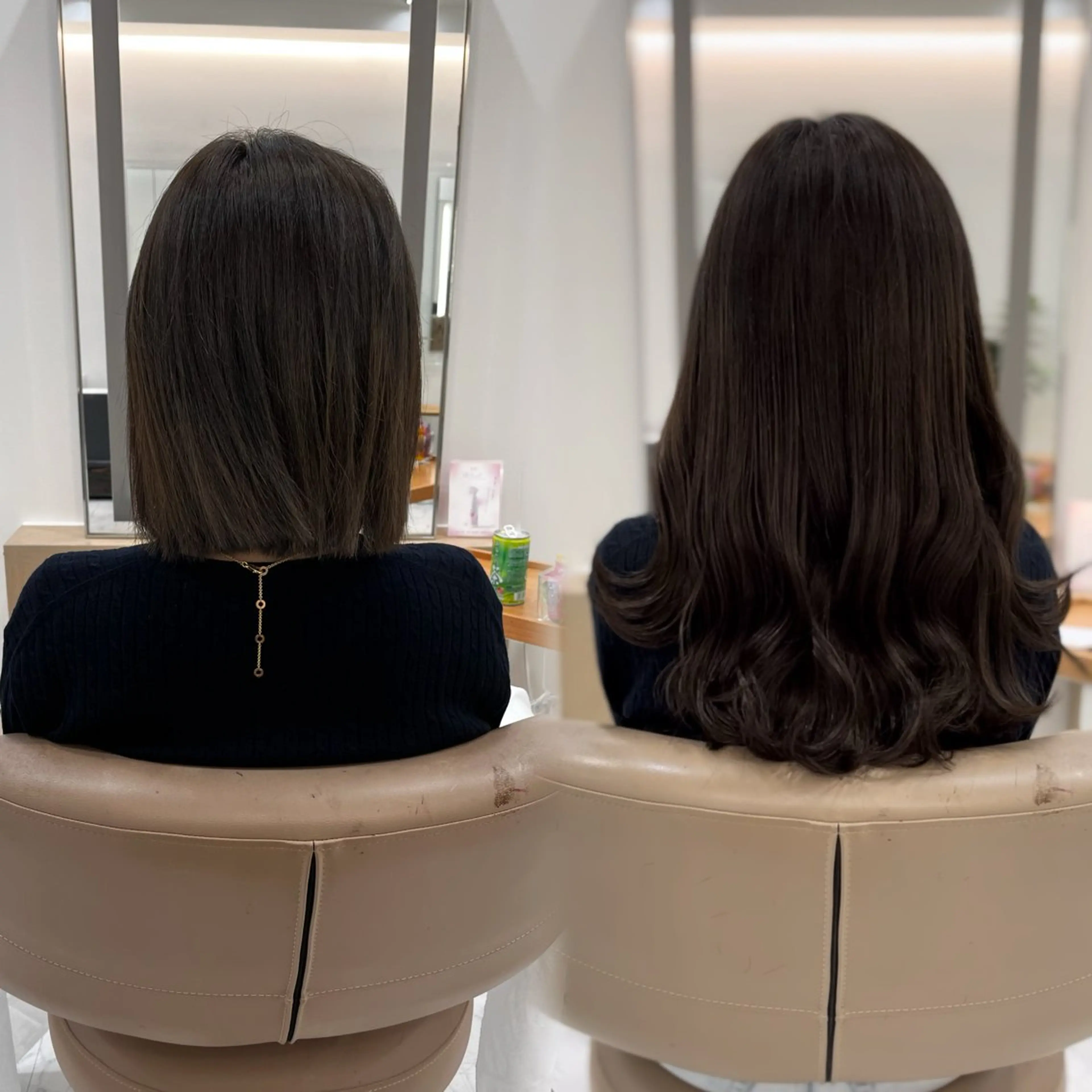 セミロング シールエクステ エクステ カット ヘアカラー エクステ エクステ初心者歓迎 💎馴染みNo.1のヘアスタイル