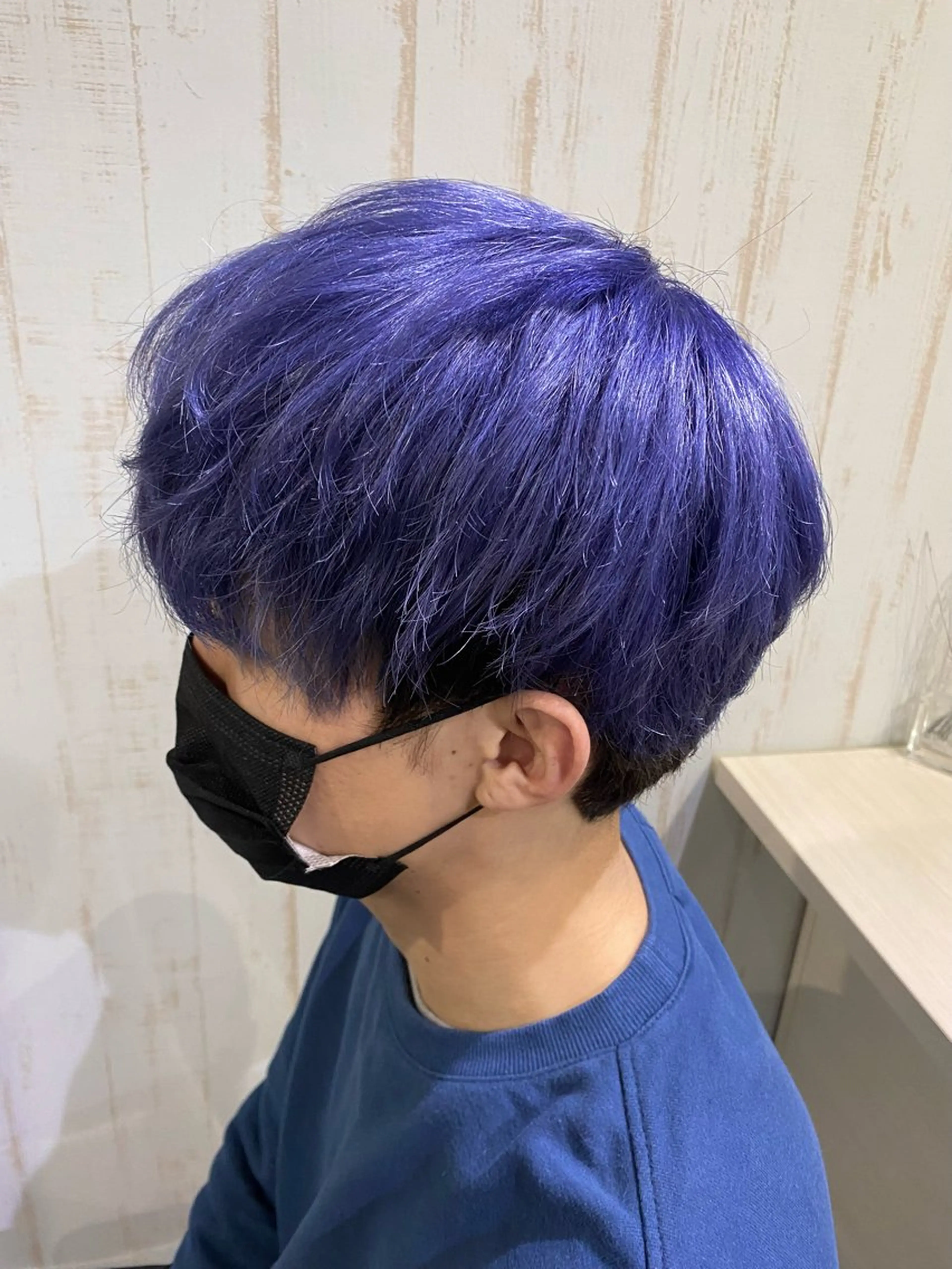 ショート カラー メンズ ブルーカラー ブルーラベンダー ラベンダーカラー 桑原 由理のヘアスタイル