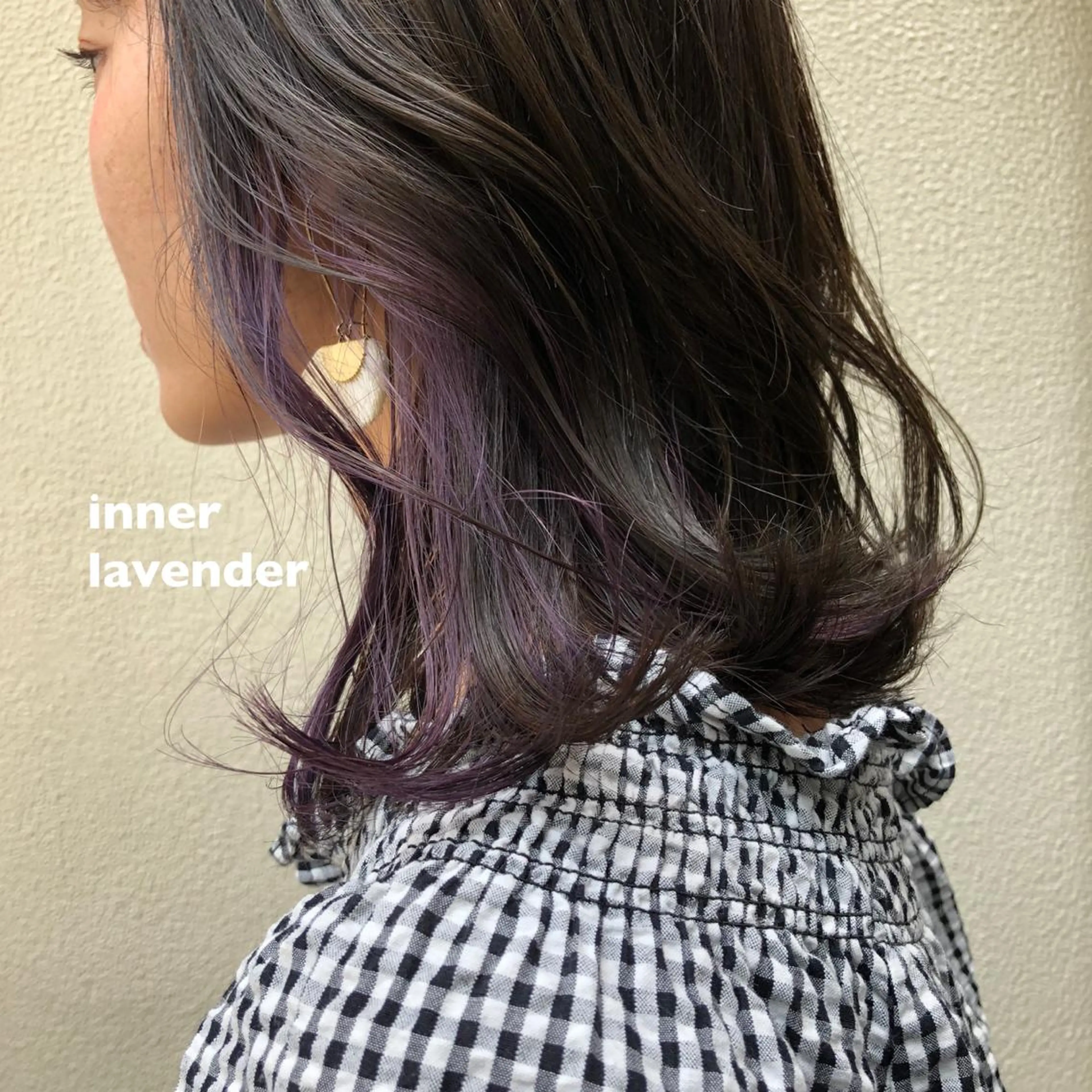 ミディアム カラー パープルカラー カット ヘアカラー トリートメント ツキノキ ミナのヘアスタイル