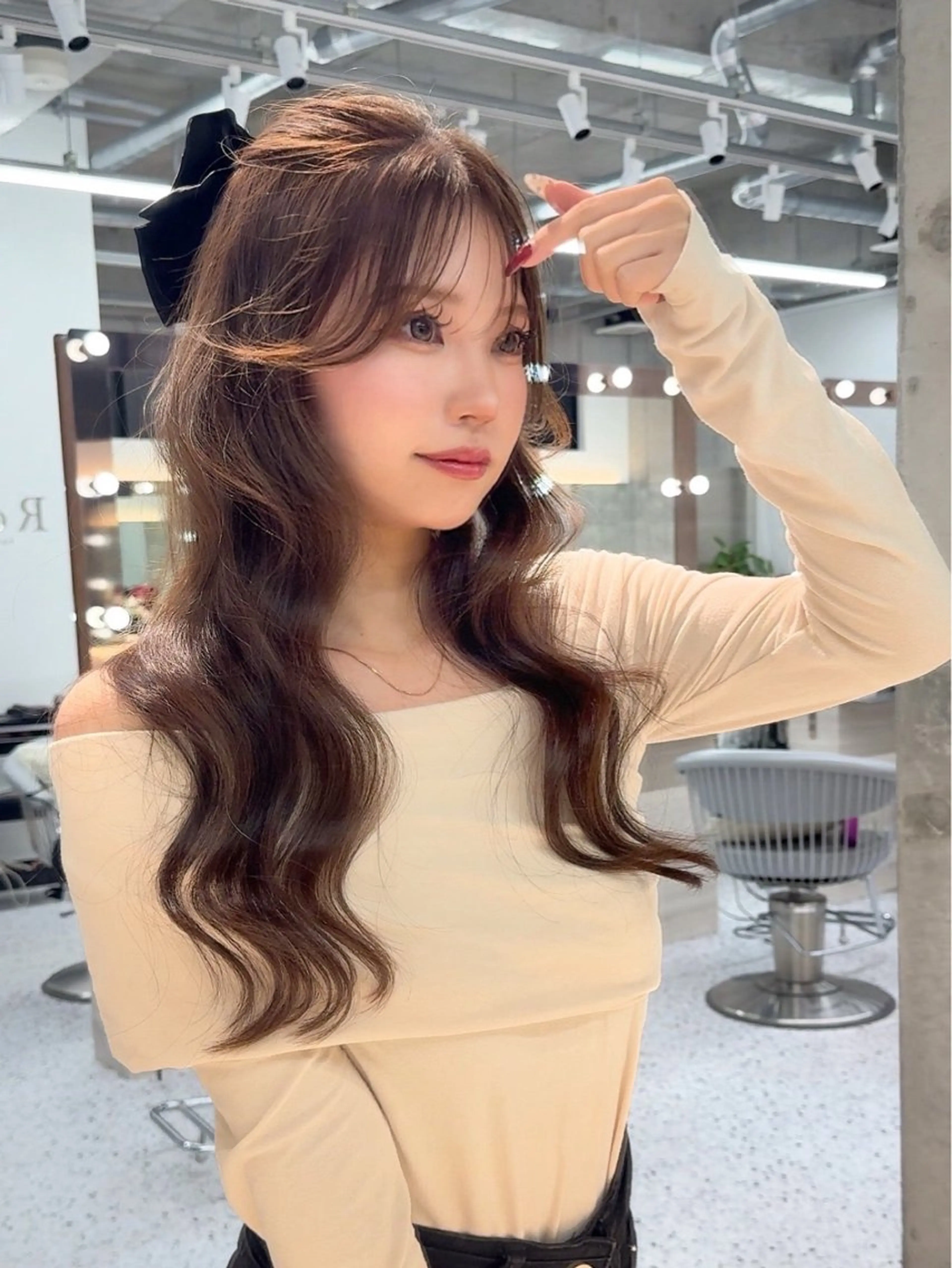 ロング カラー ヘアアレンジ ヘアカラー トリートメント はるか/ヘアアレンジ カチモリ・ゆるふわのヘアスタイル