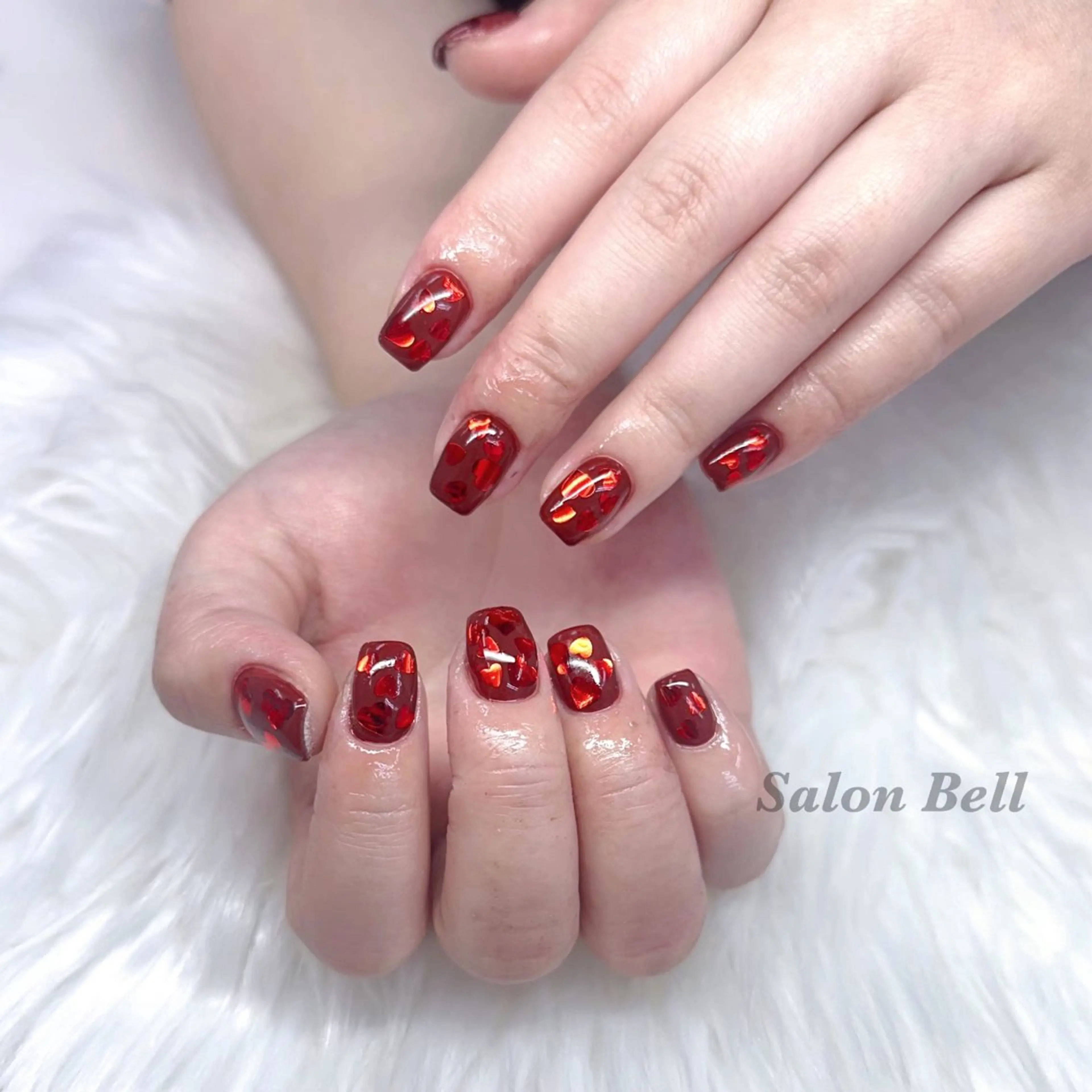 ネイル ハート ハンドネイル Totalsalon Bell木村𝜗𝜚のネイルデザイン