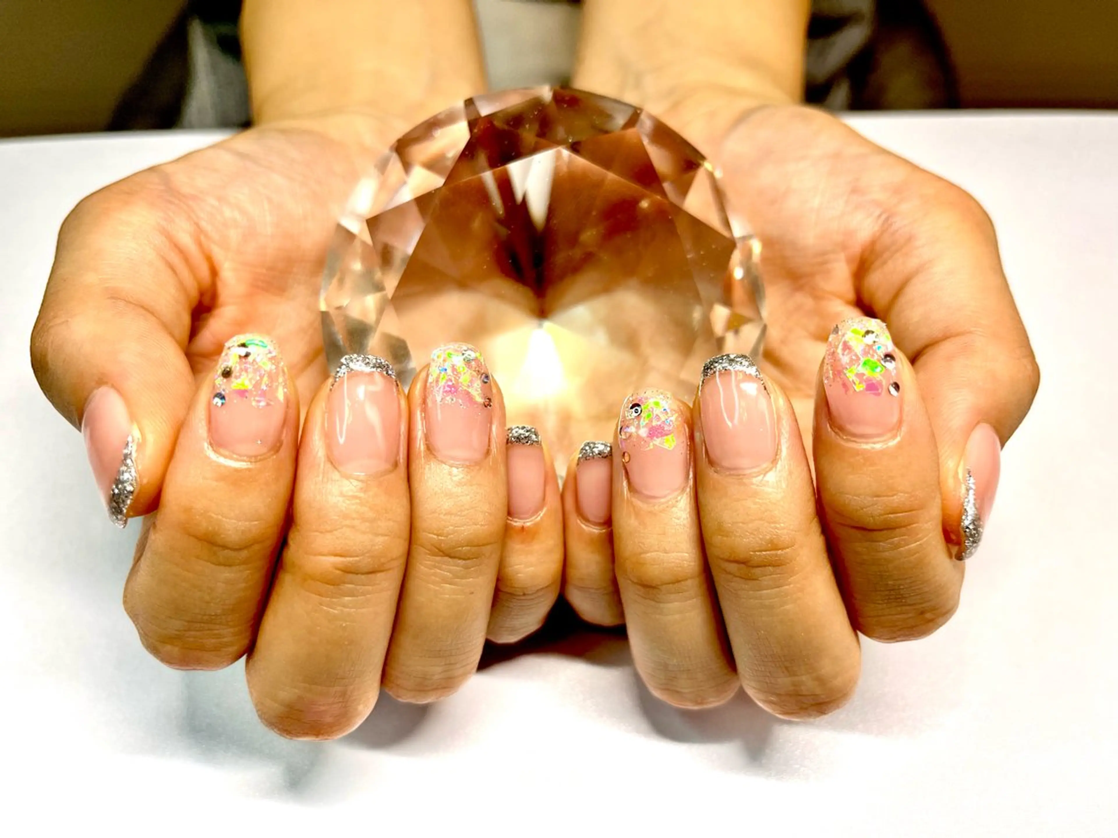 ネイル アートネイル フレンチネイル ガラスフレンチ ニュアンスネイル オフィスネイル ハンドネイル プライベートサロン N's Nailのネイルデザイン